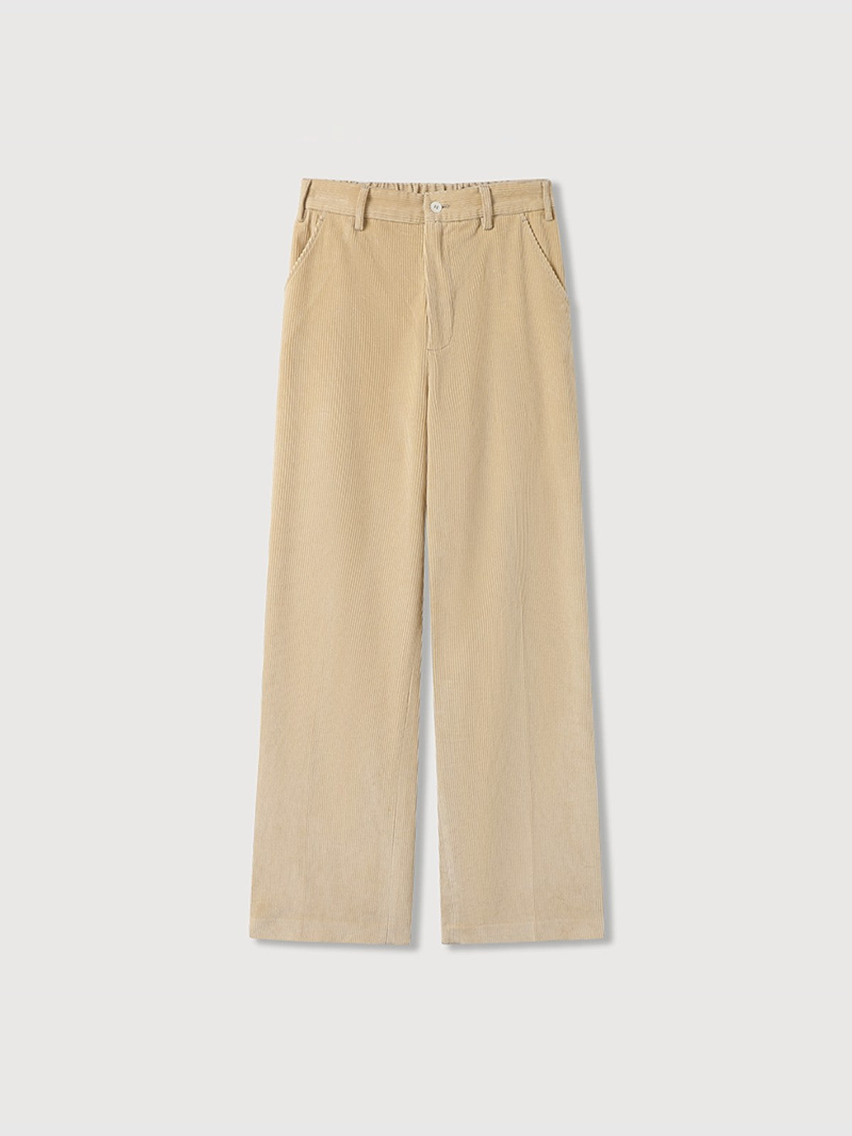 ROYA Supima Cotton Corduroy Trousers in Beige