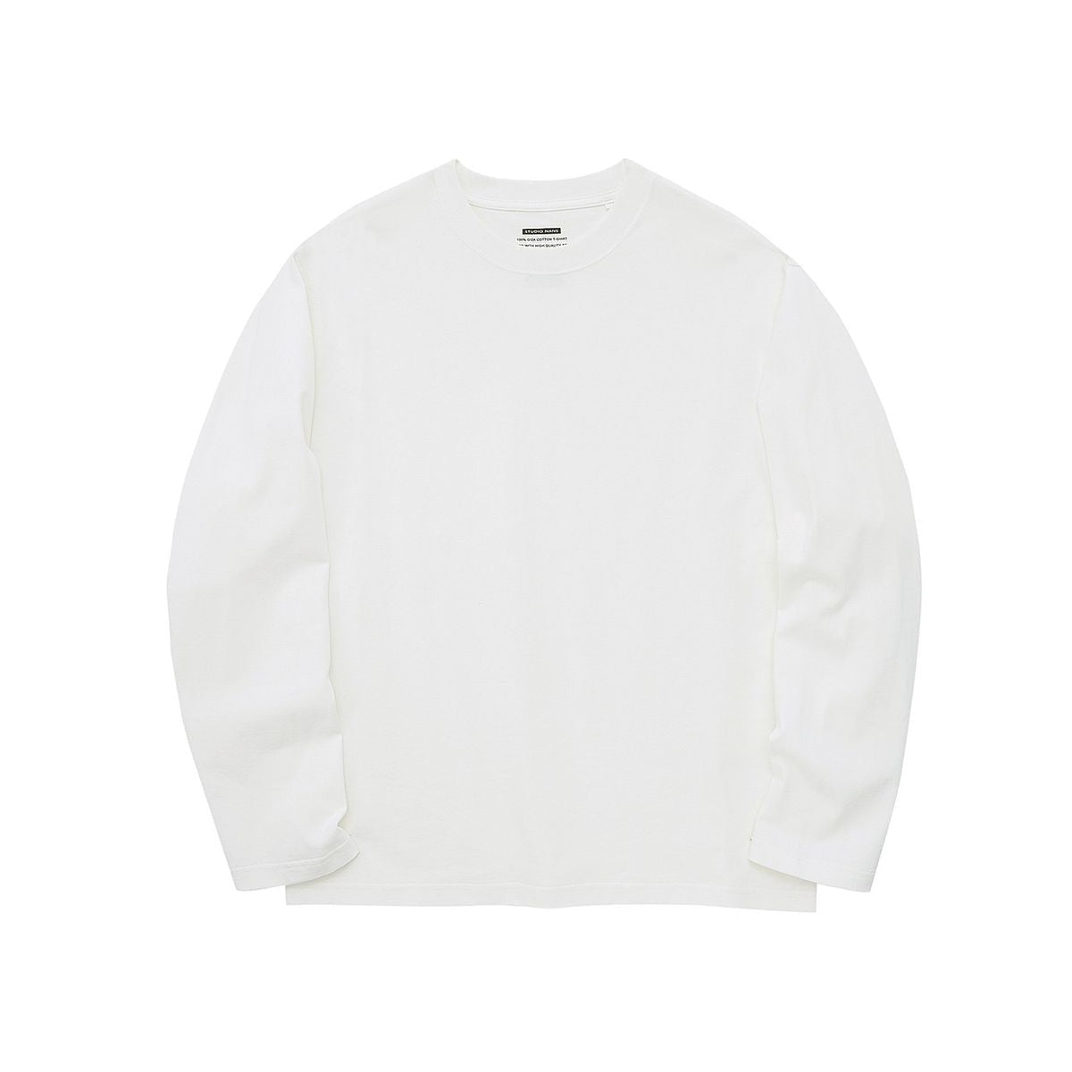 NANS Heavyweight Cotton Long Sleeve Tee in White