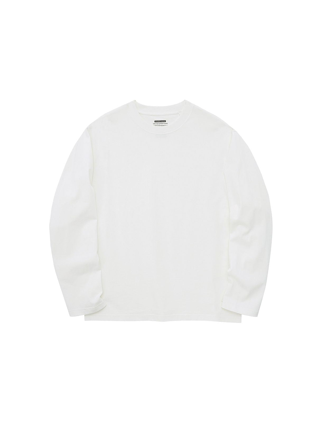 NANS Heavyweight Cotton Long Sleeve Tee in White