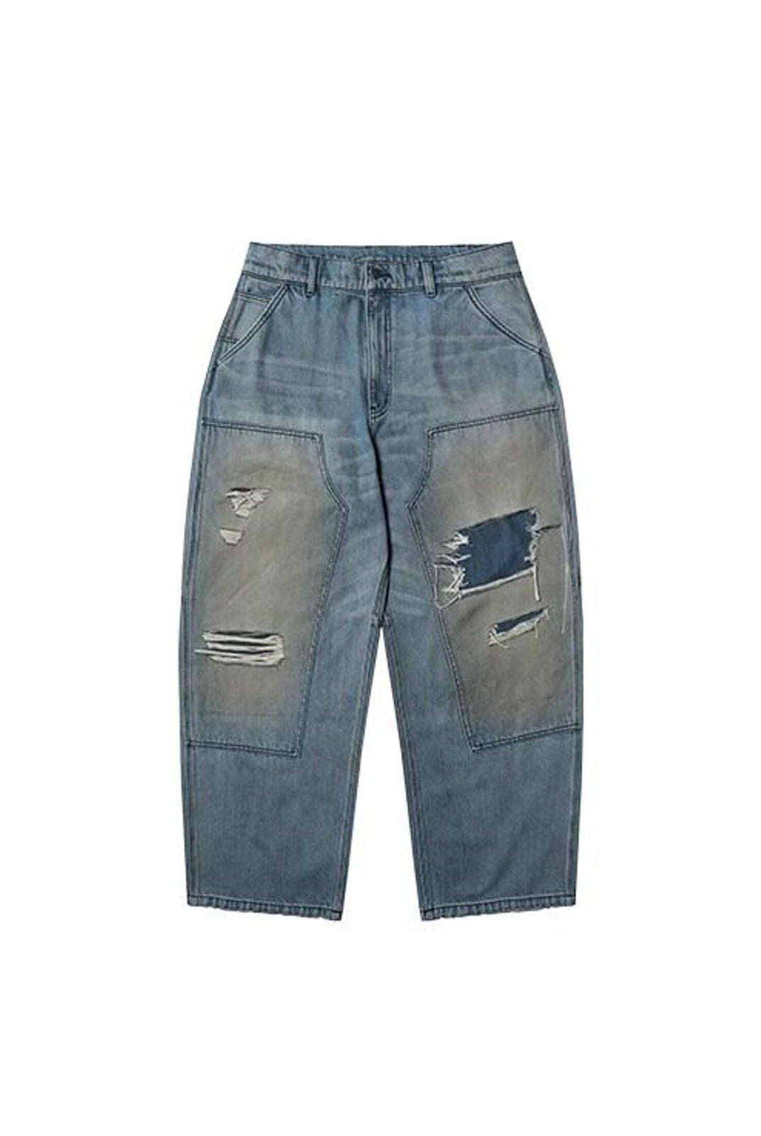 MasonPrince Distressed Coarse Weave Jeans in Denim