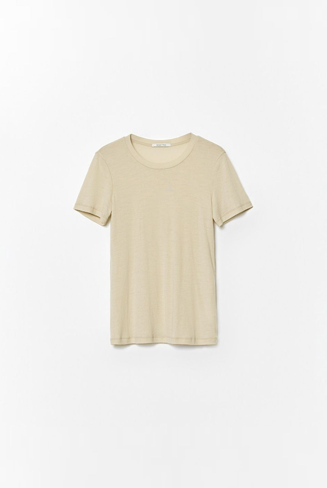 RandomPiece Lambswool Scoop Neck Tee in Beige