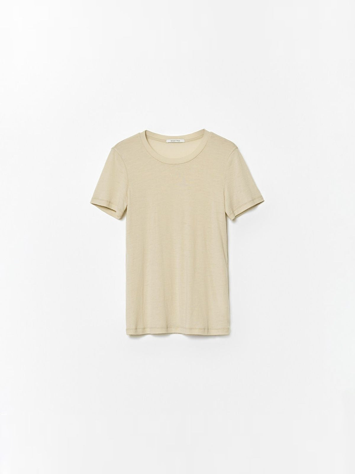 RandomPiece Lambswool Scoop Neck Tee in Beige