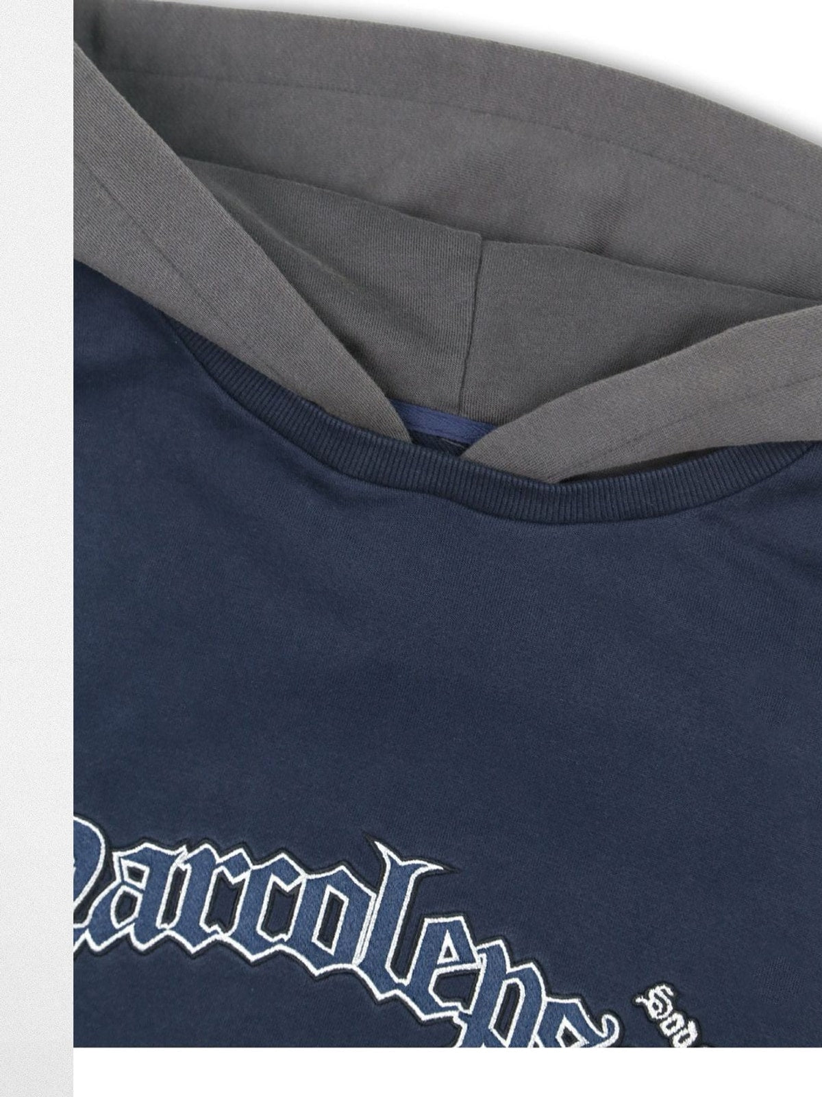 SOD Distressed Layered Effect Hoodie in Blue - Detail