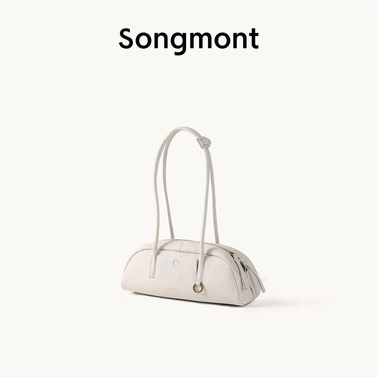 Songmont Leather Bowling Bag in White