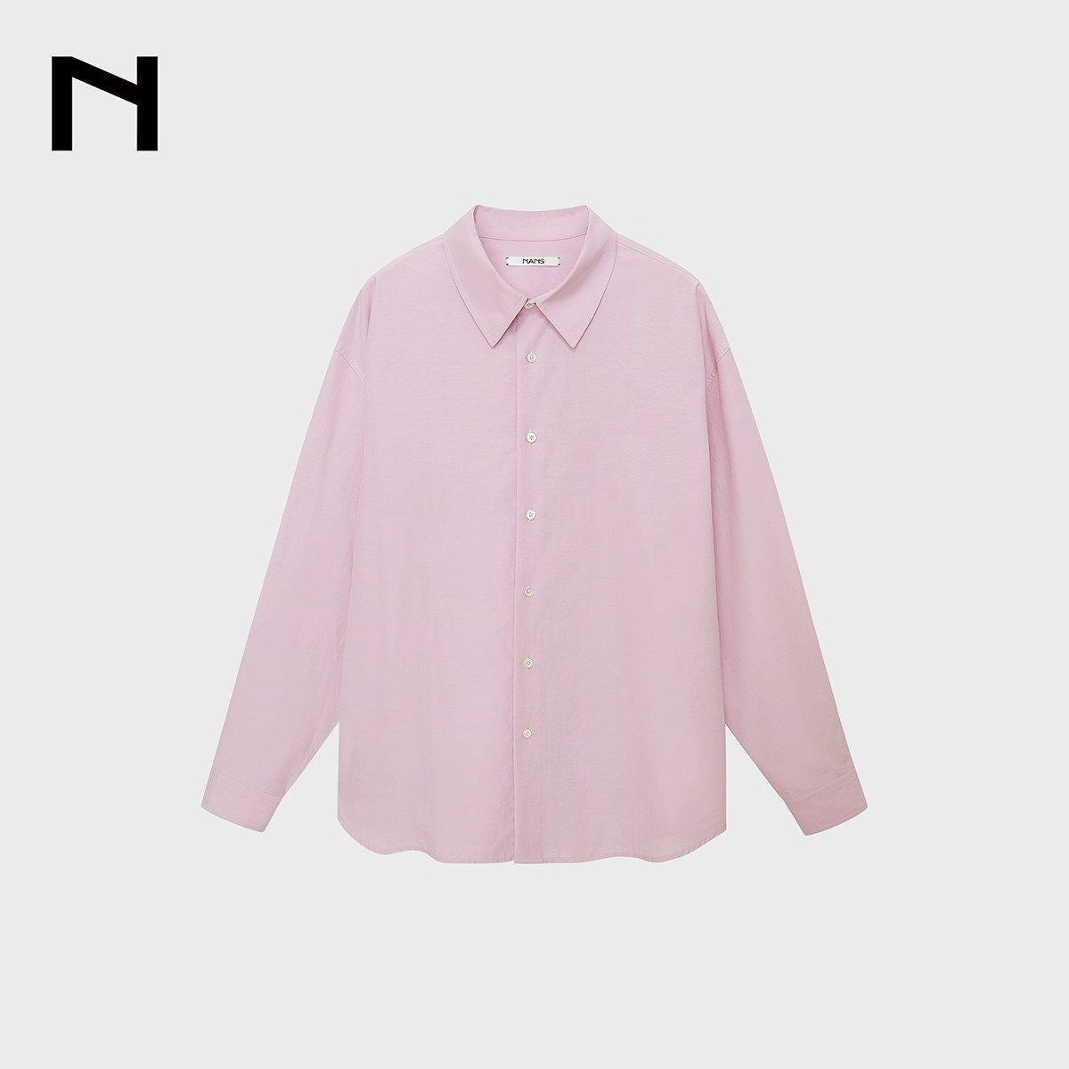 NANS Crinkled Square Collar Shirt in Pink