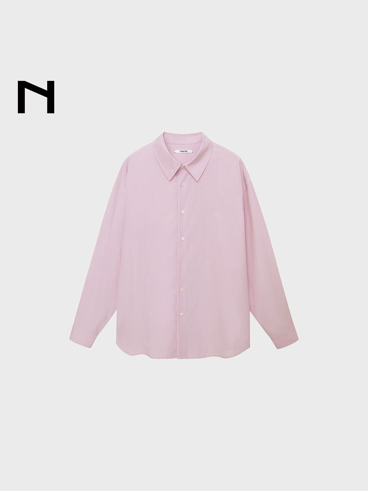 NANS Crinkled Square Collar Shirt in Pink