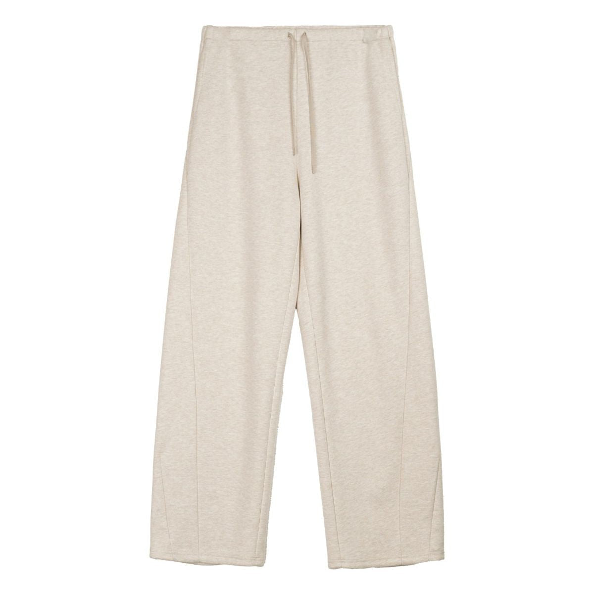 Simple Project Curved Seam Drawstring Sweatpants in Beige