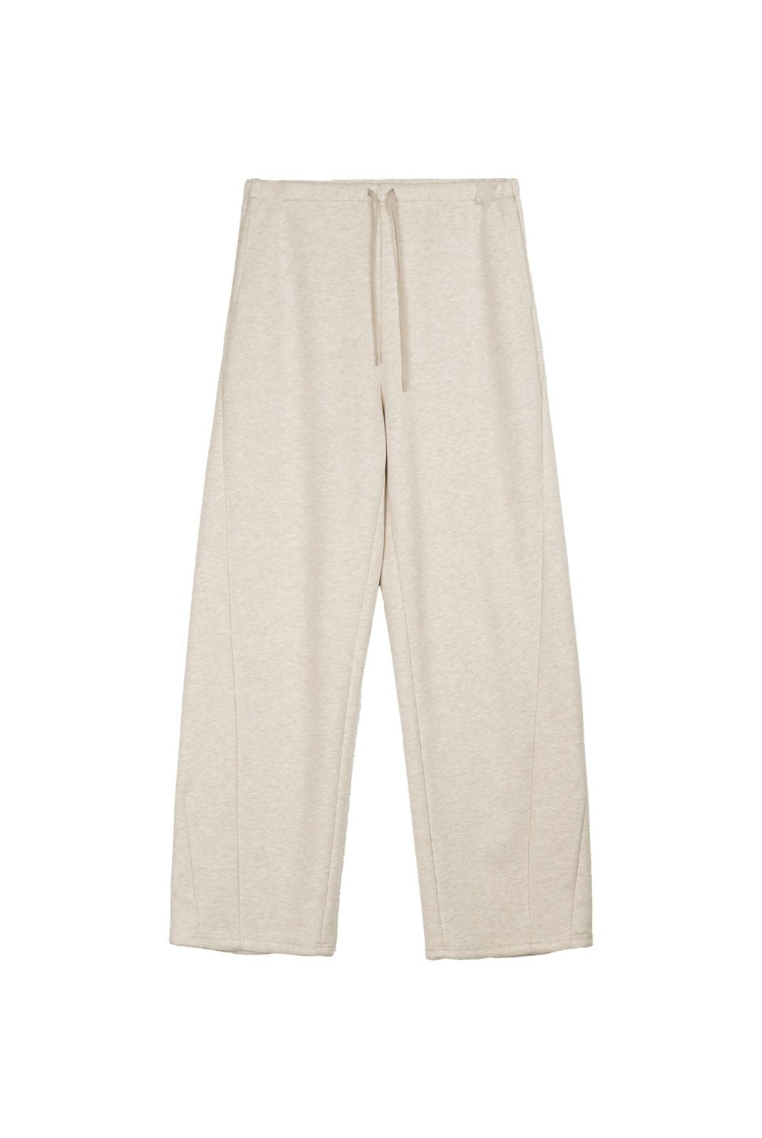 Simple Project Curved Seam Drawstring Sweatpants in Beige