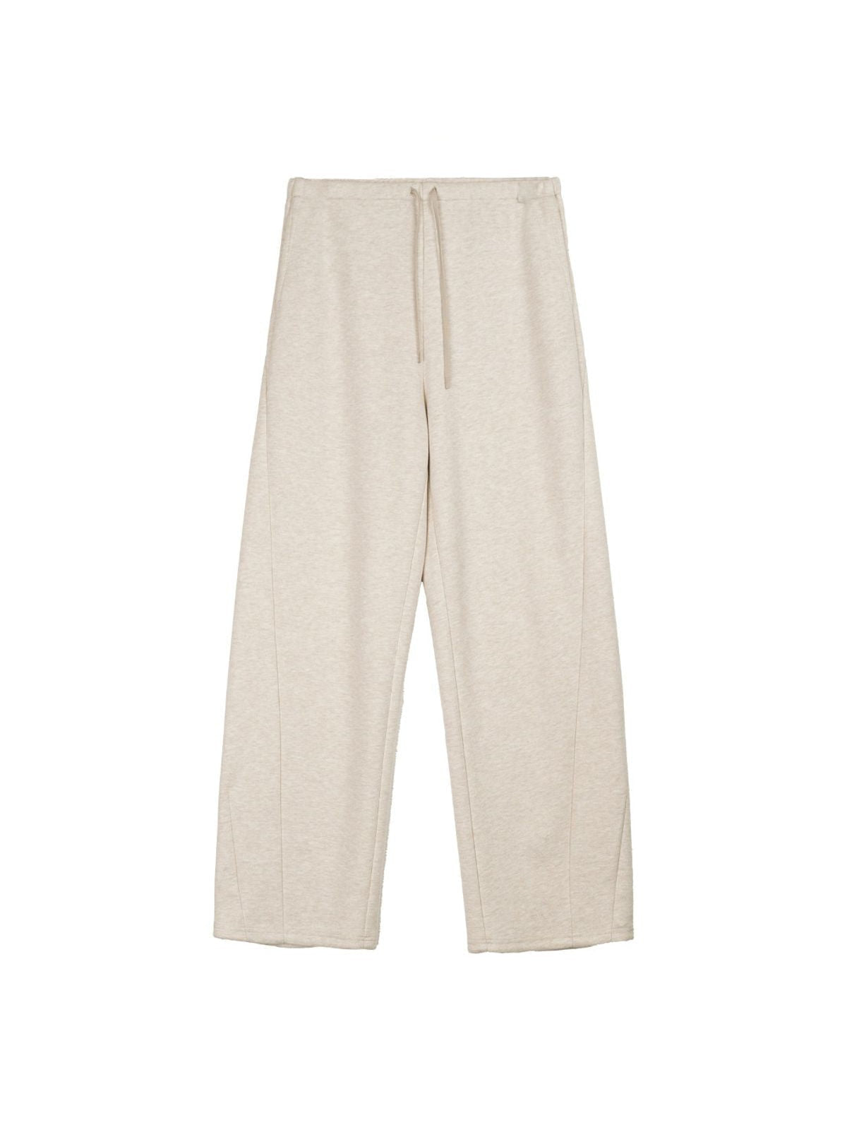 Simple Project Curved Seam Drawstring Sweatpants in Beige