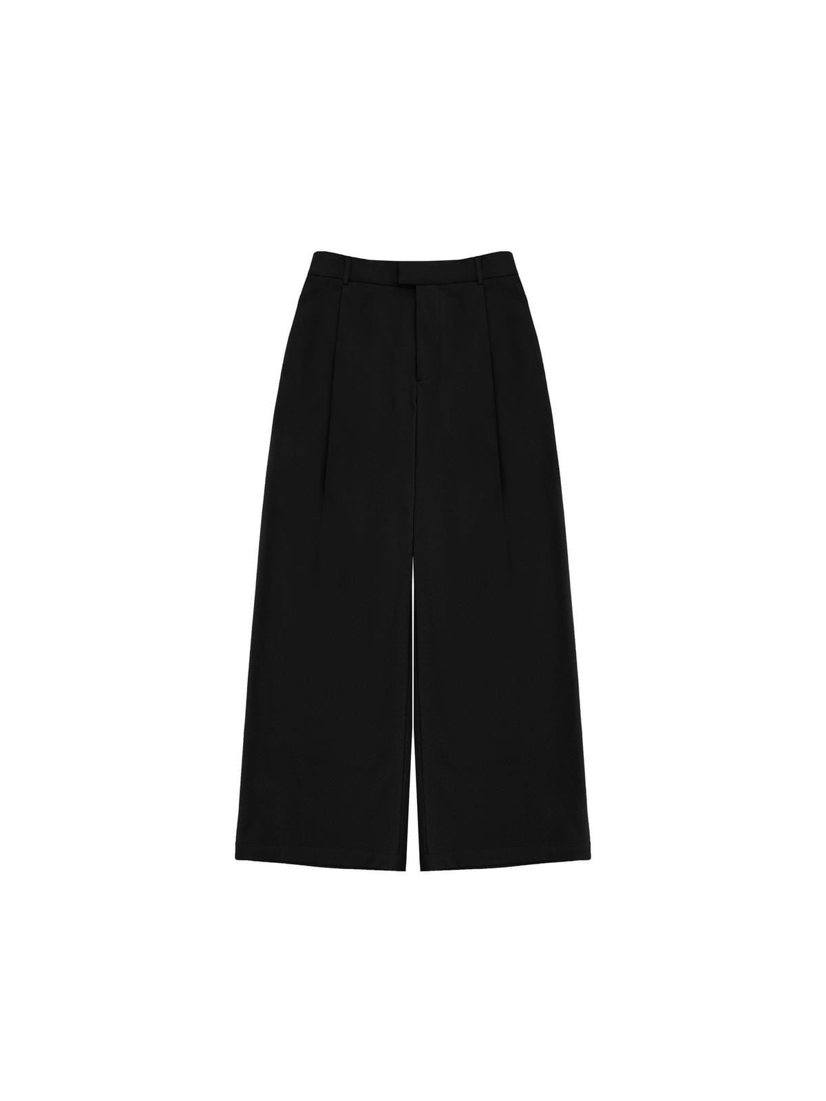 MasonPrince Pleated Wide Leg Suit Trousers in Black