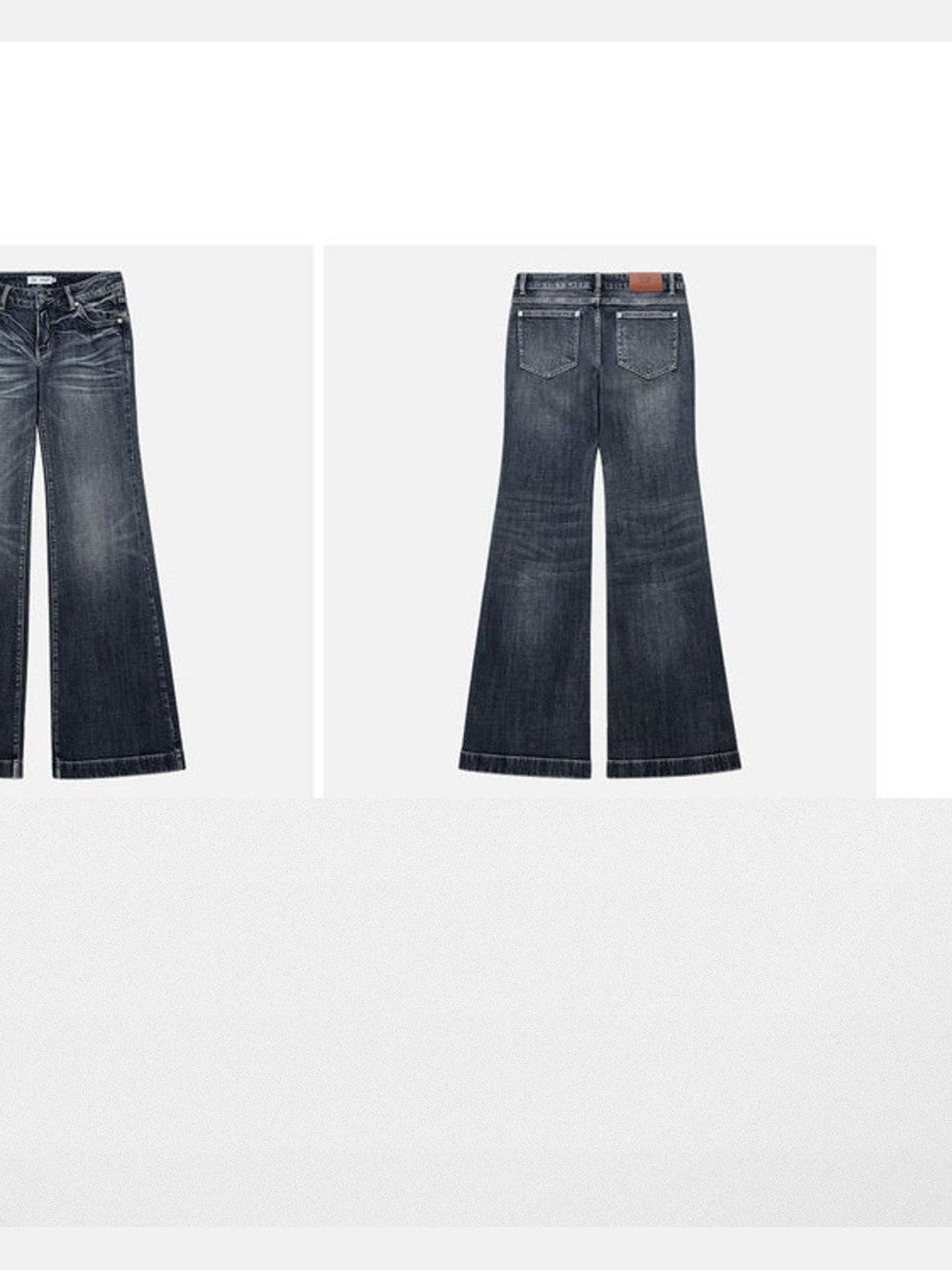 PUKI 12oz Vintage Wash Micro Flare Jeans in Navy