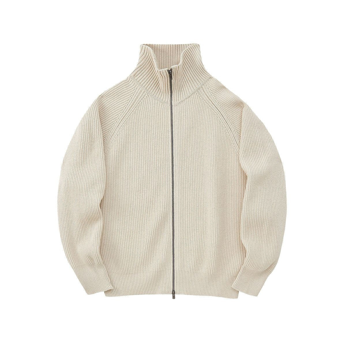 NANS Heavyweight Raglan Zip Cardigan in White