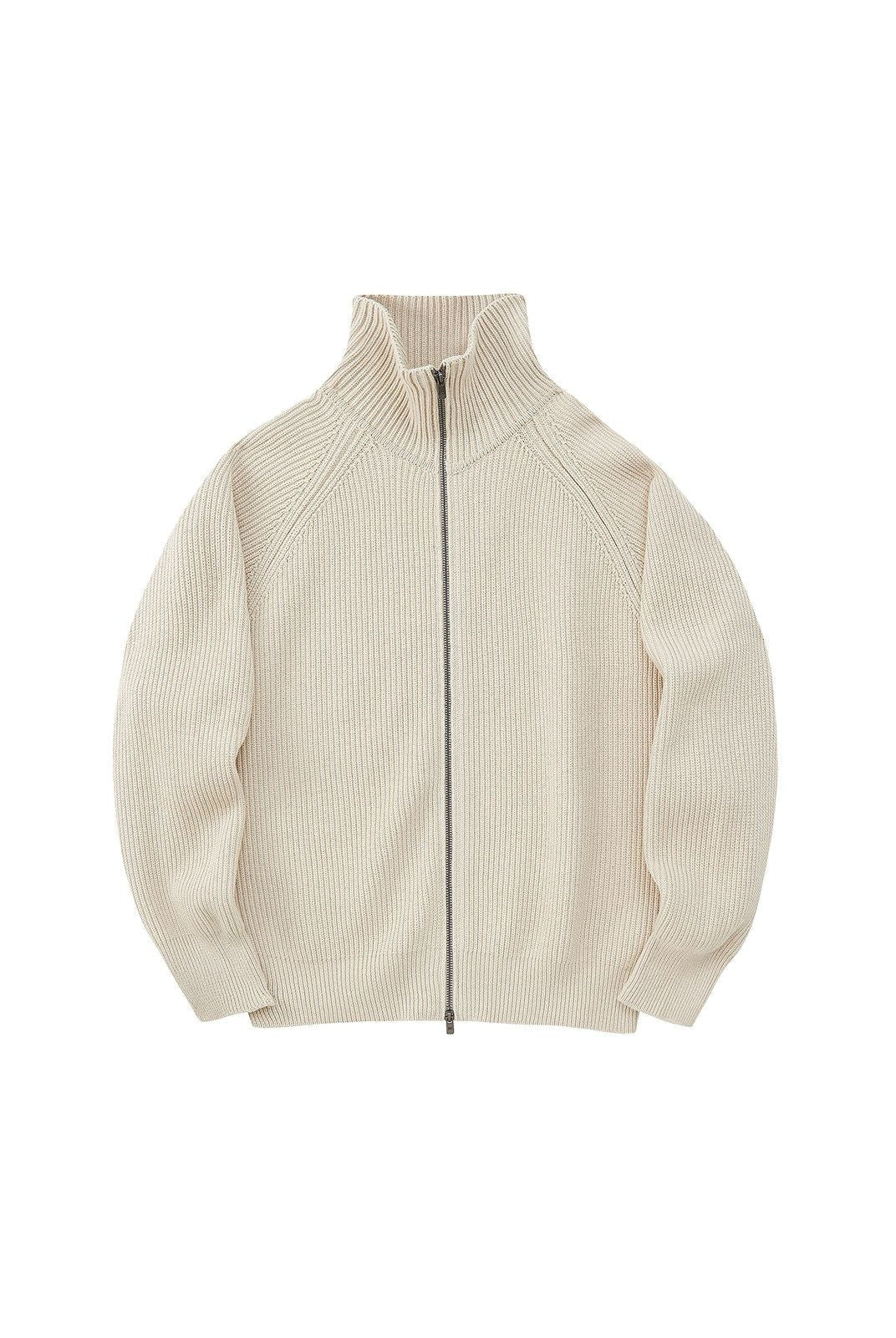 NANS Heavyweight Raglan Zip Cardigan in White