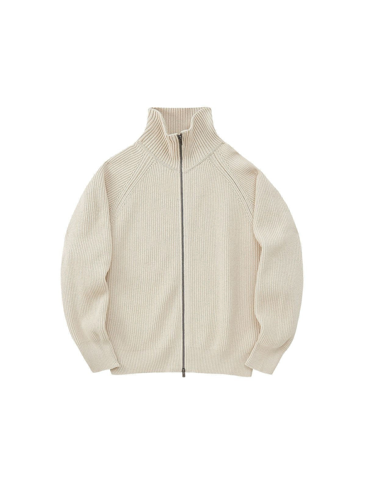 NANS Heavyweight Raglan Zip Cardigan in White