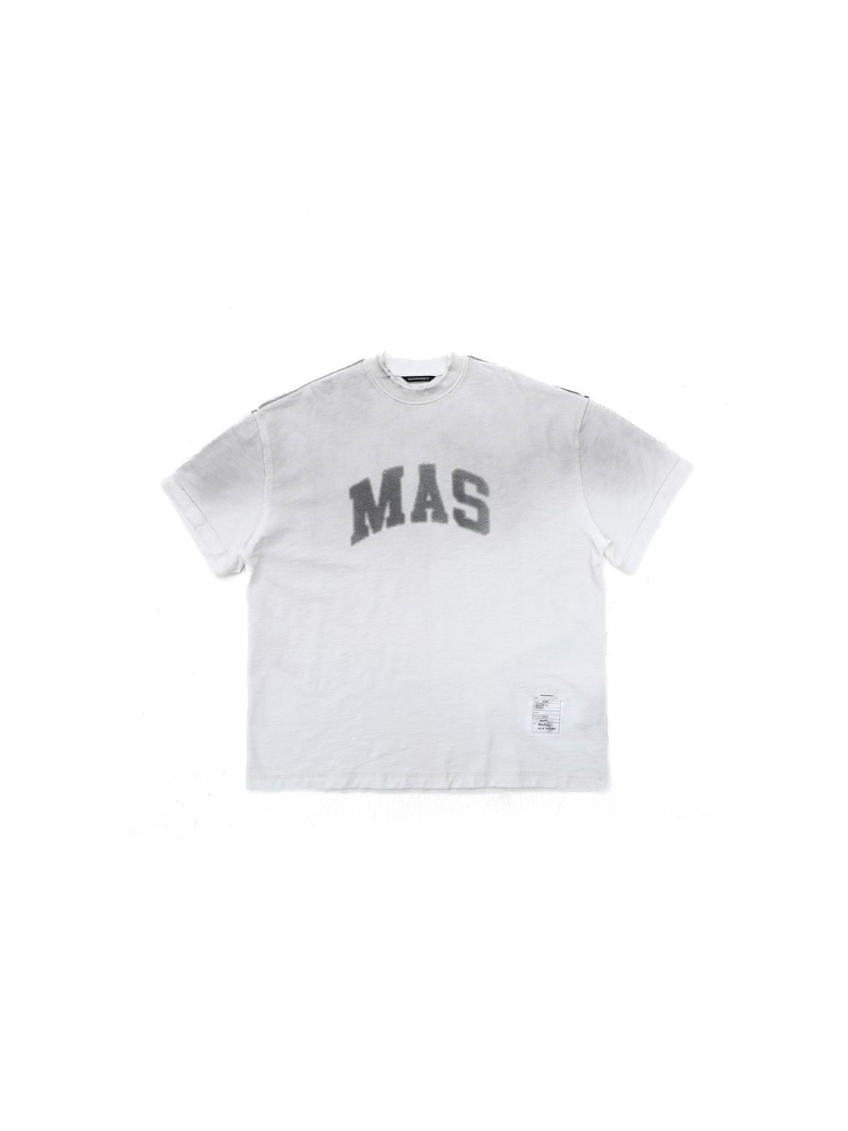 MasonPrince Distressed Washed Cotton Graphic T Shirt in White