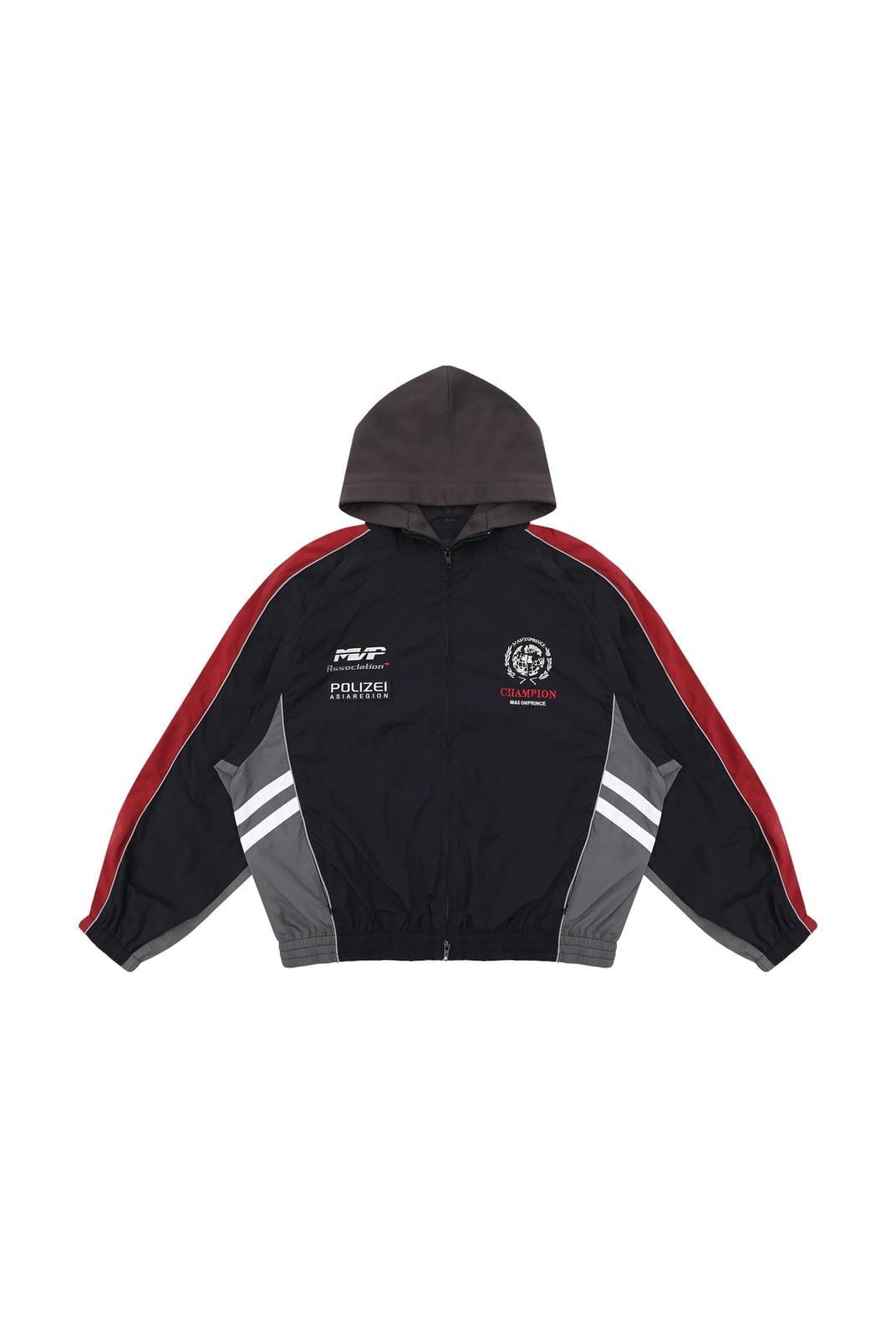 MasonPrince Deconstructed Patchwork Track Jacket in Black