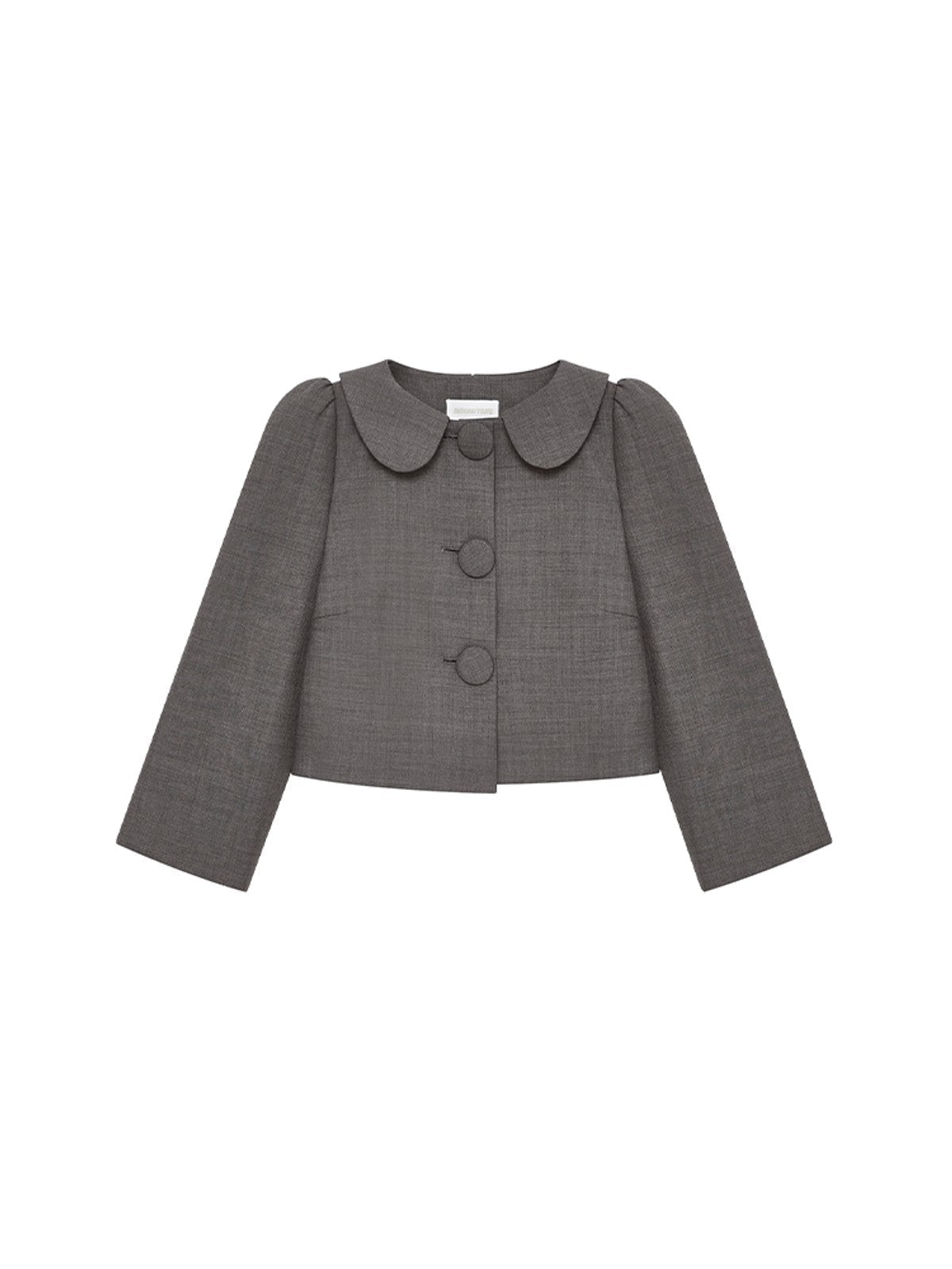 SHUSHUTONG Wool Blend Peter Pan Collar Jacket in Gray