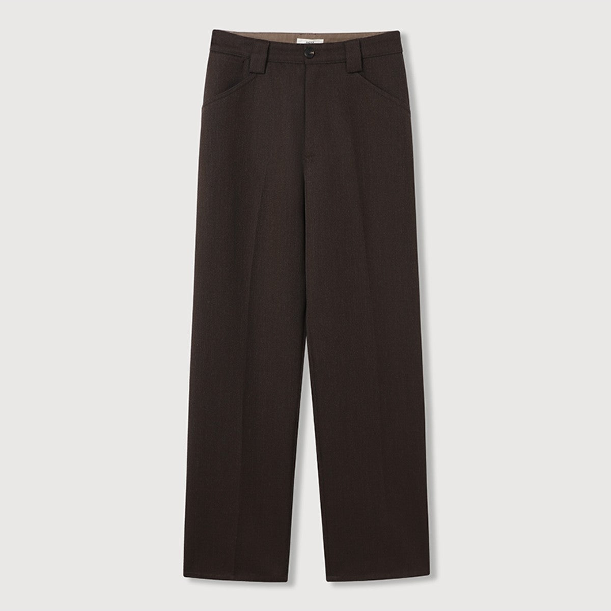 ROYA Heavyweight Merino Blend Trousers in Brown