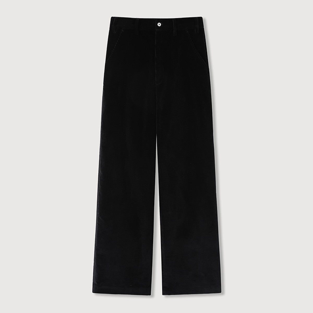 ROYA Supima Cotton Corduroy Trousers in Black
