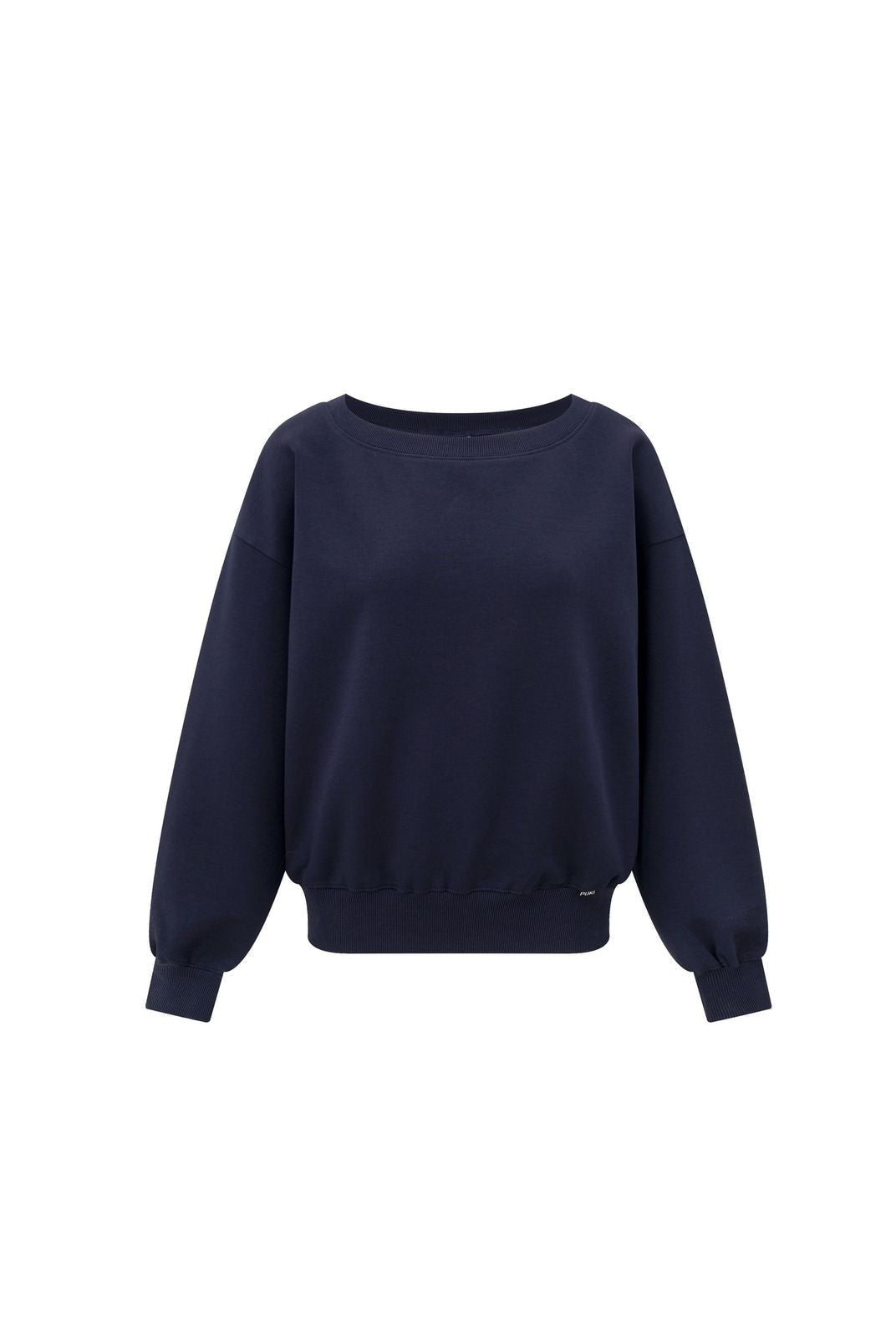 PUKI Convertible Off Shoulder Sweatshirt in Navy Blue