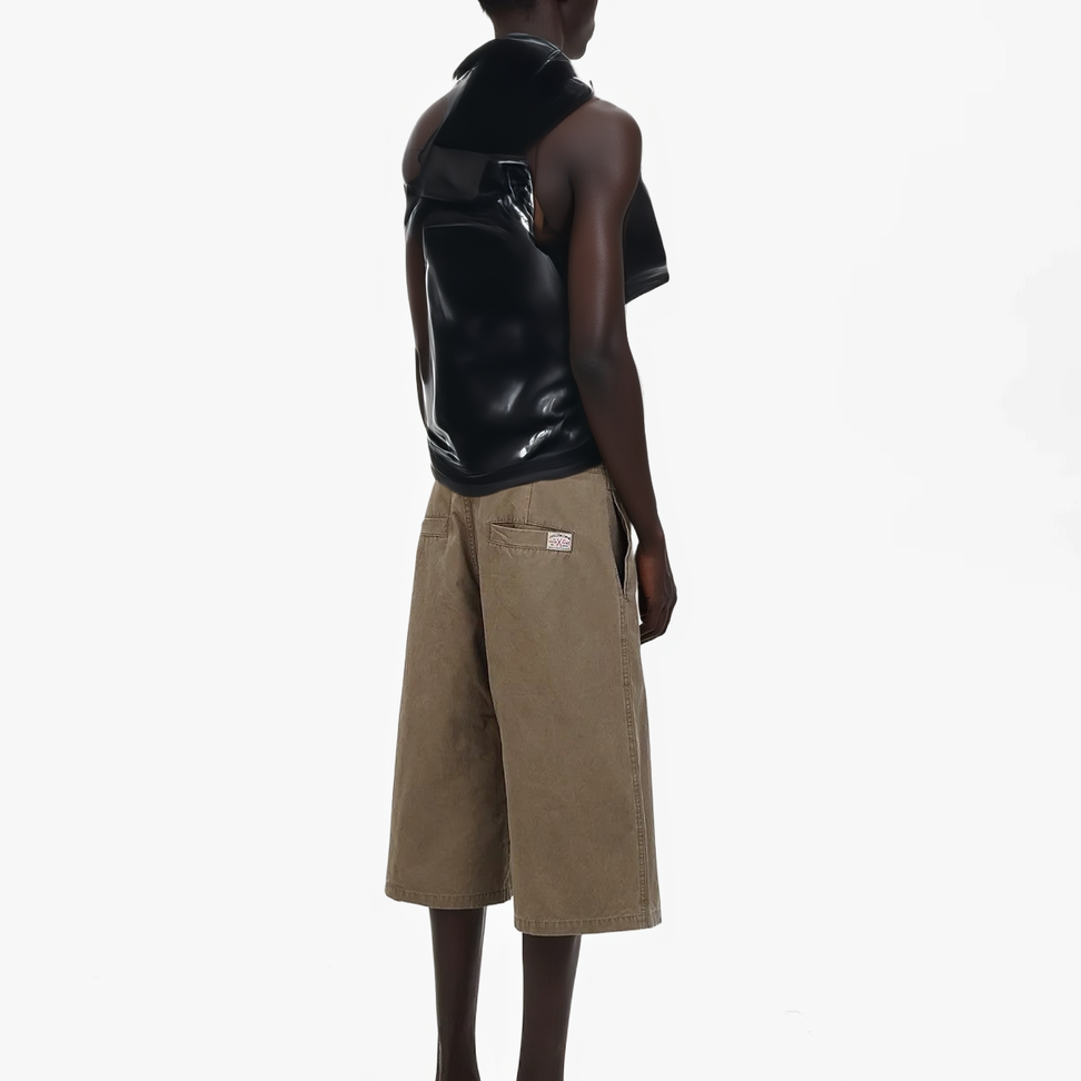 Chunky Polished Suede Shoes in Black - Male Model #color_black