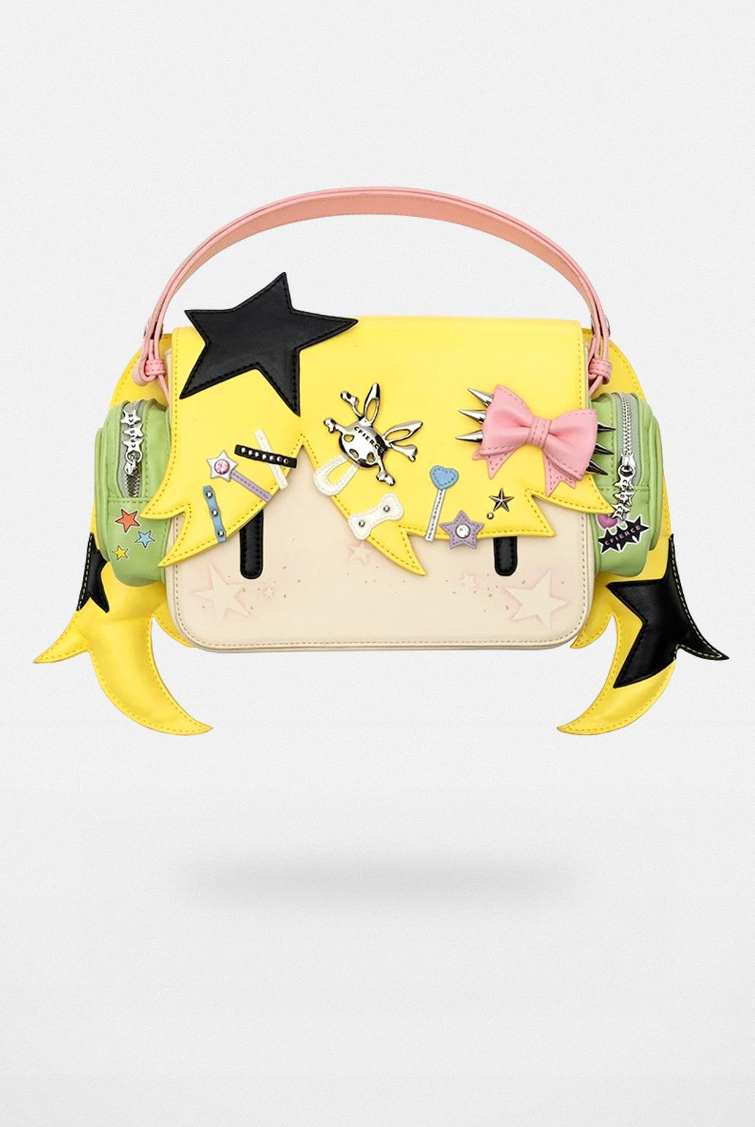 CFIERCE Girl with Headphones Graphic Crossbody in Yellow