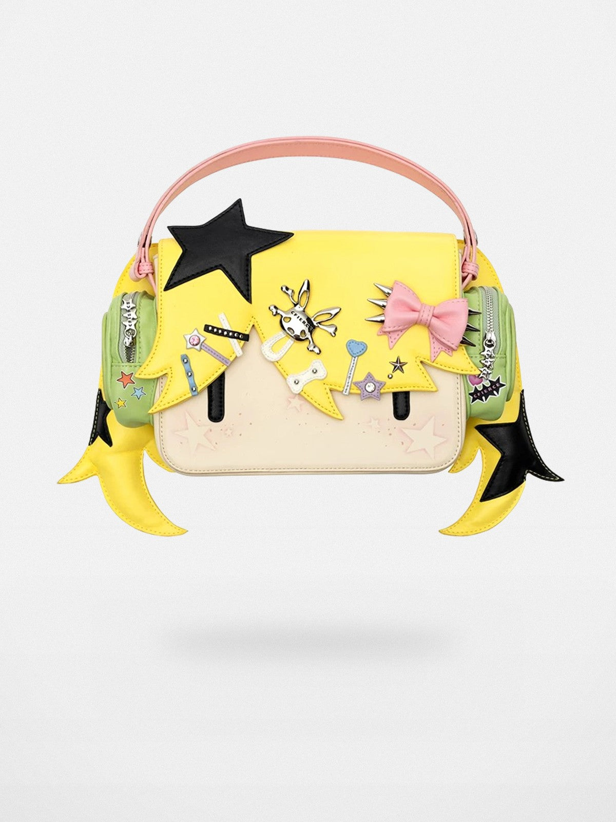 CFIERCE Girl with Headphones Graphic Crossbody in Yellow