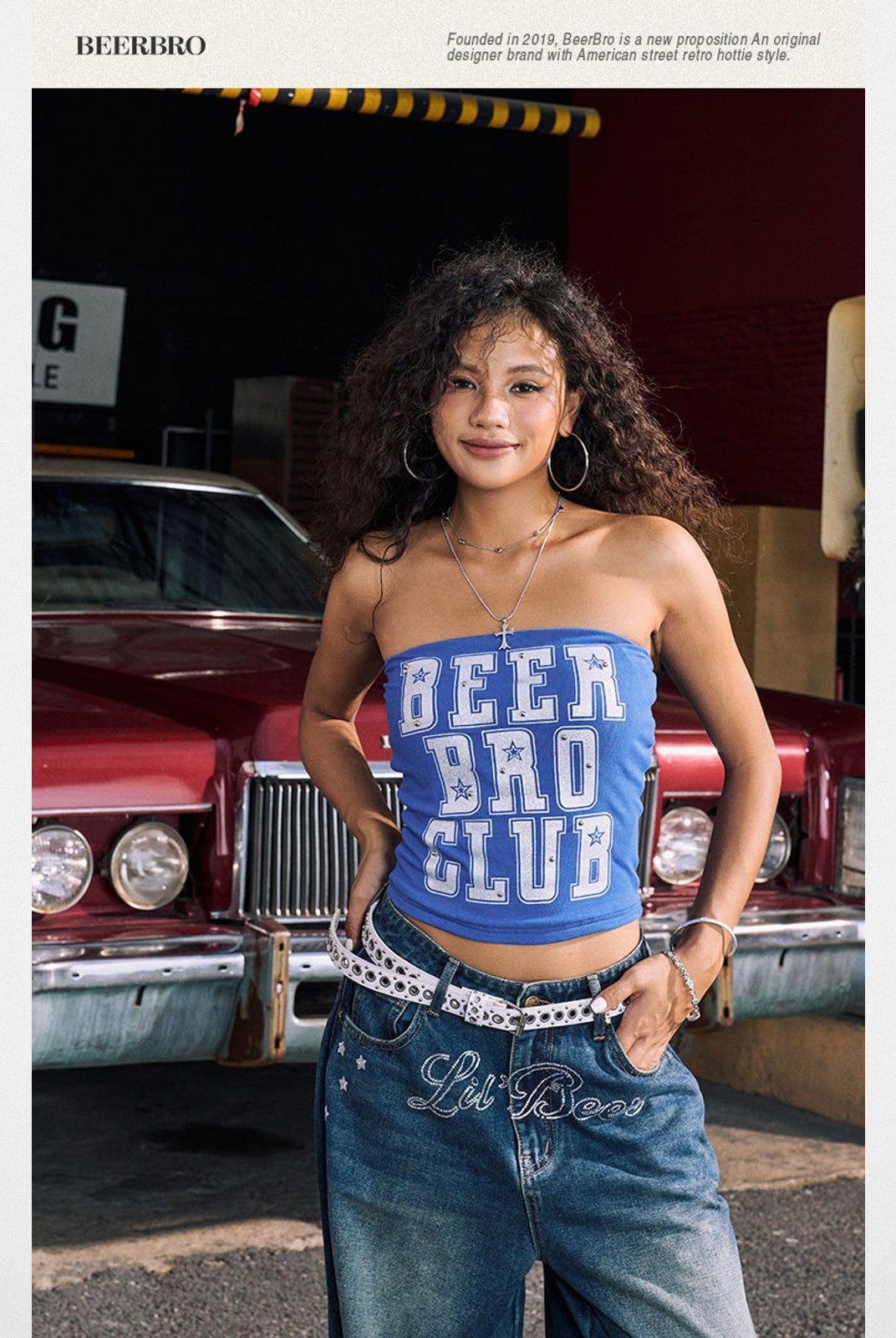 BeerBro Varsity Print Padded Tube Top in White