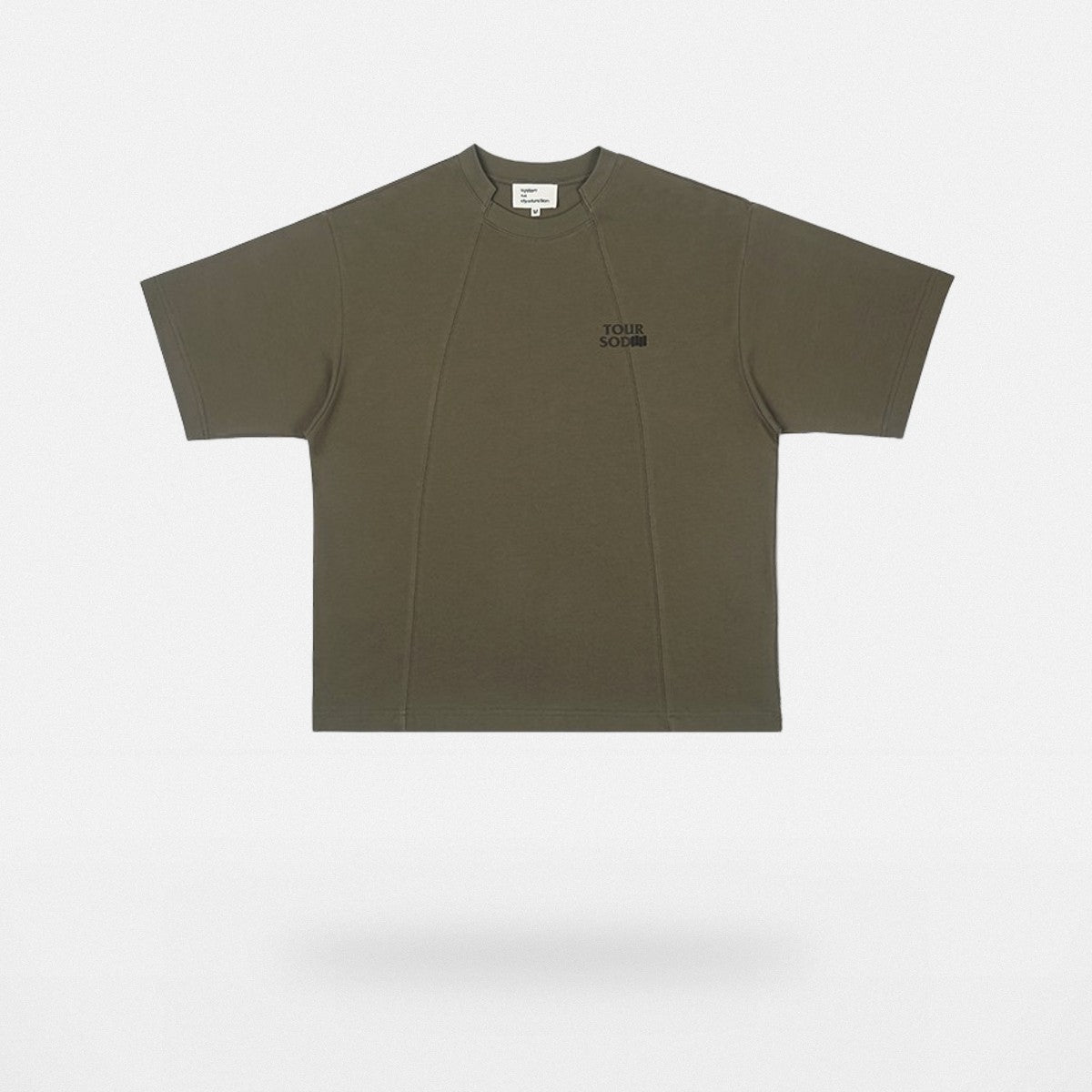 SOD Online Store Deconstructed Panel Cotton T Shirt in Olive