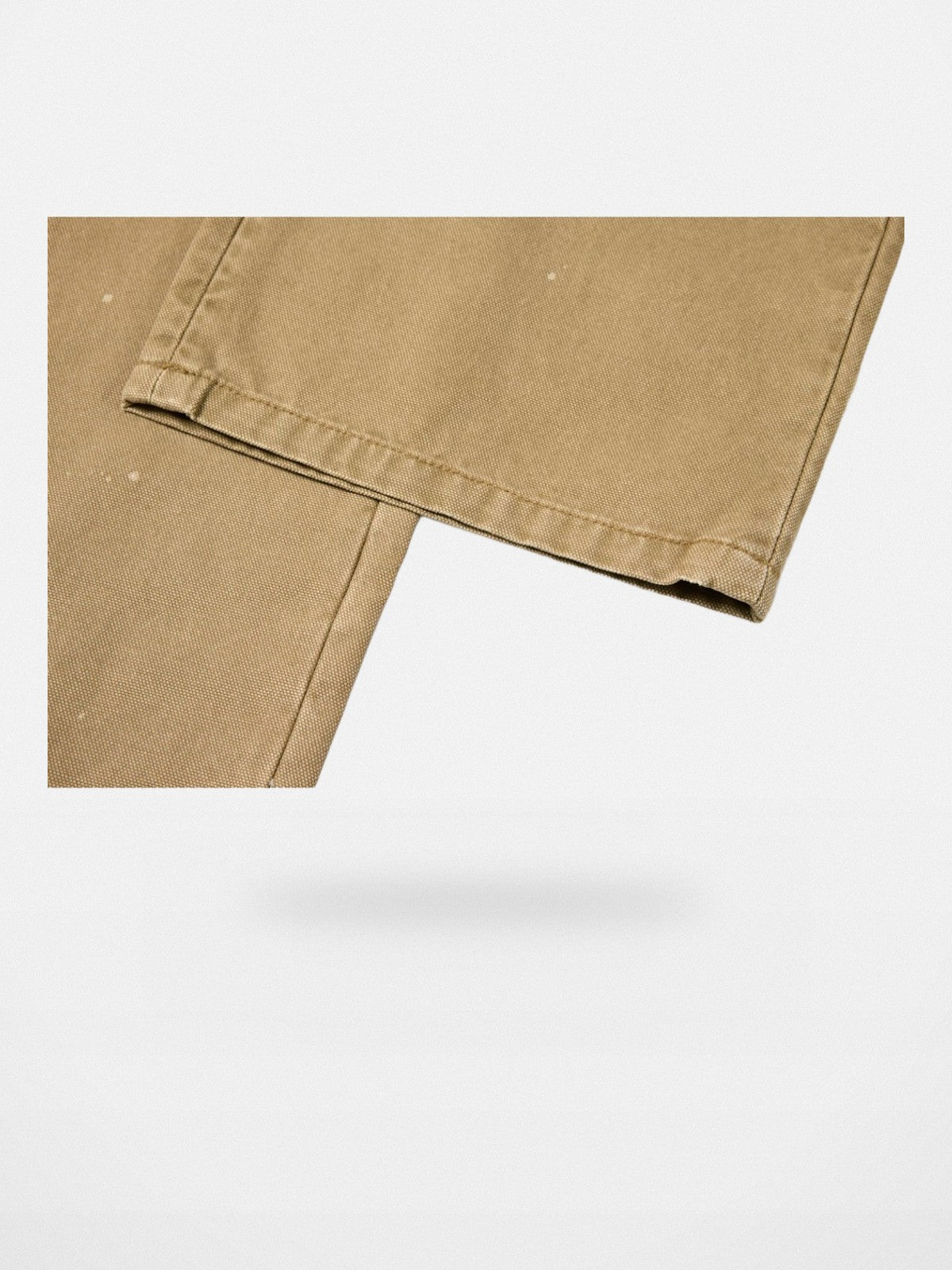 Alright Then Washed Canvas Splatter Pants in Khaki - Detail