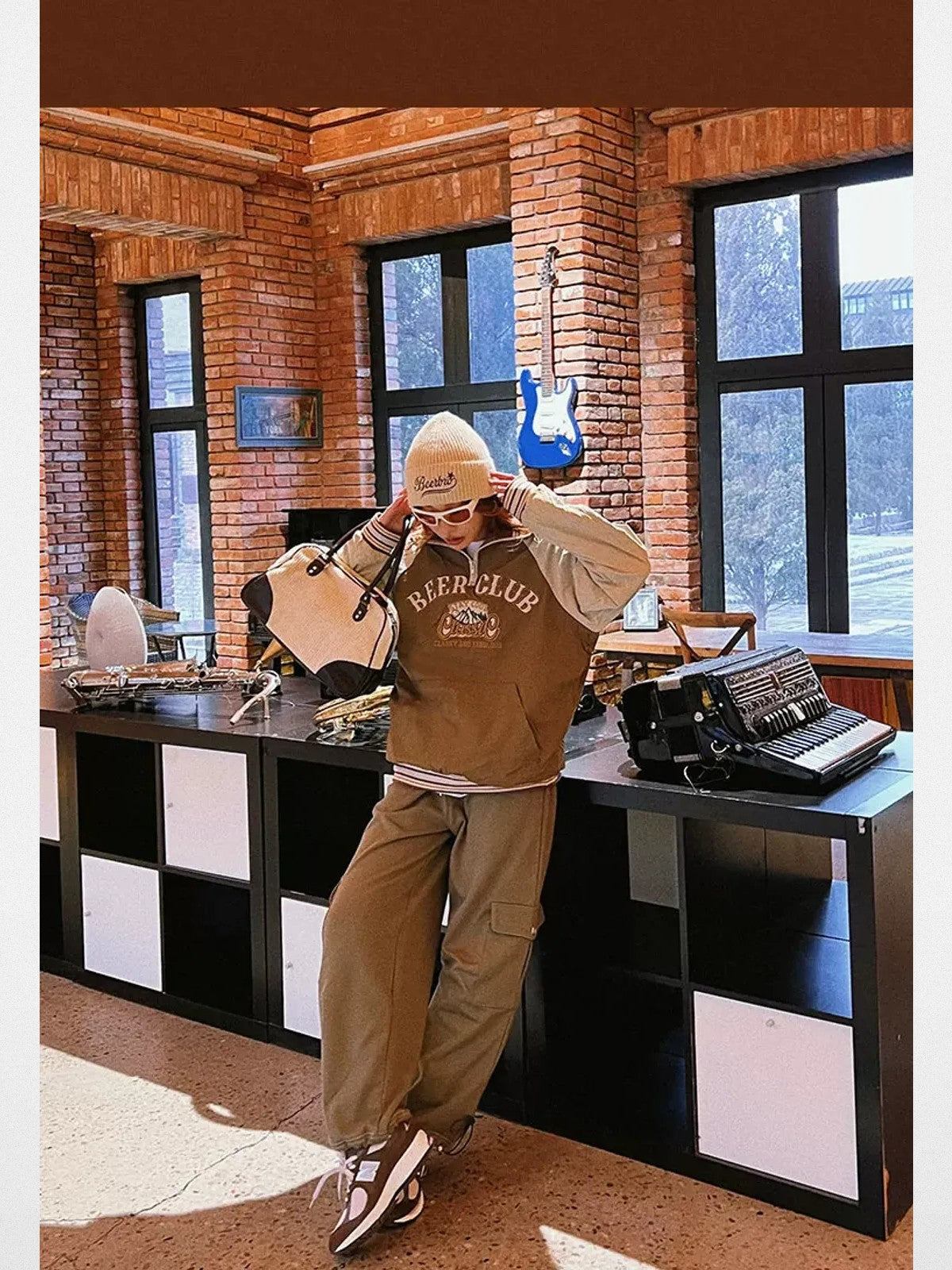 BeerBro Color Block Half Zip Sweatshirt