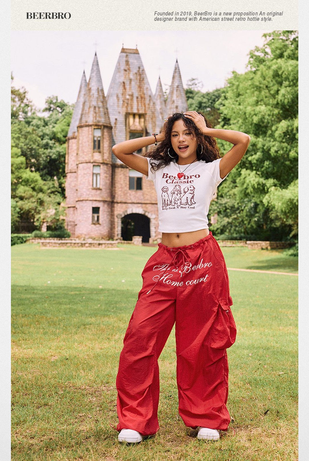 BeerBro Puff Print Puppy Baby Tee in White