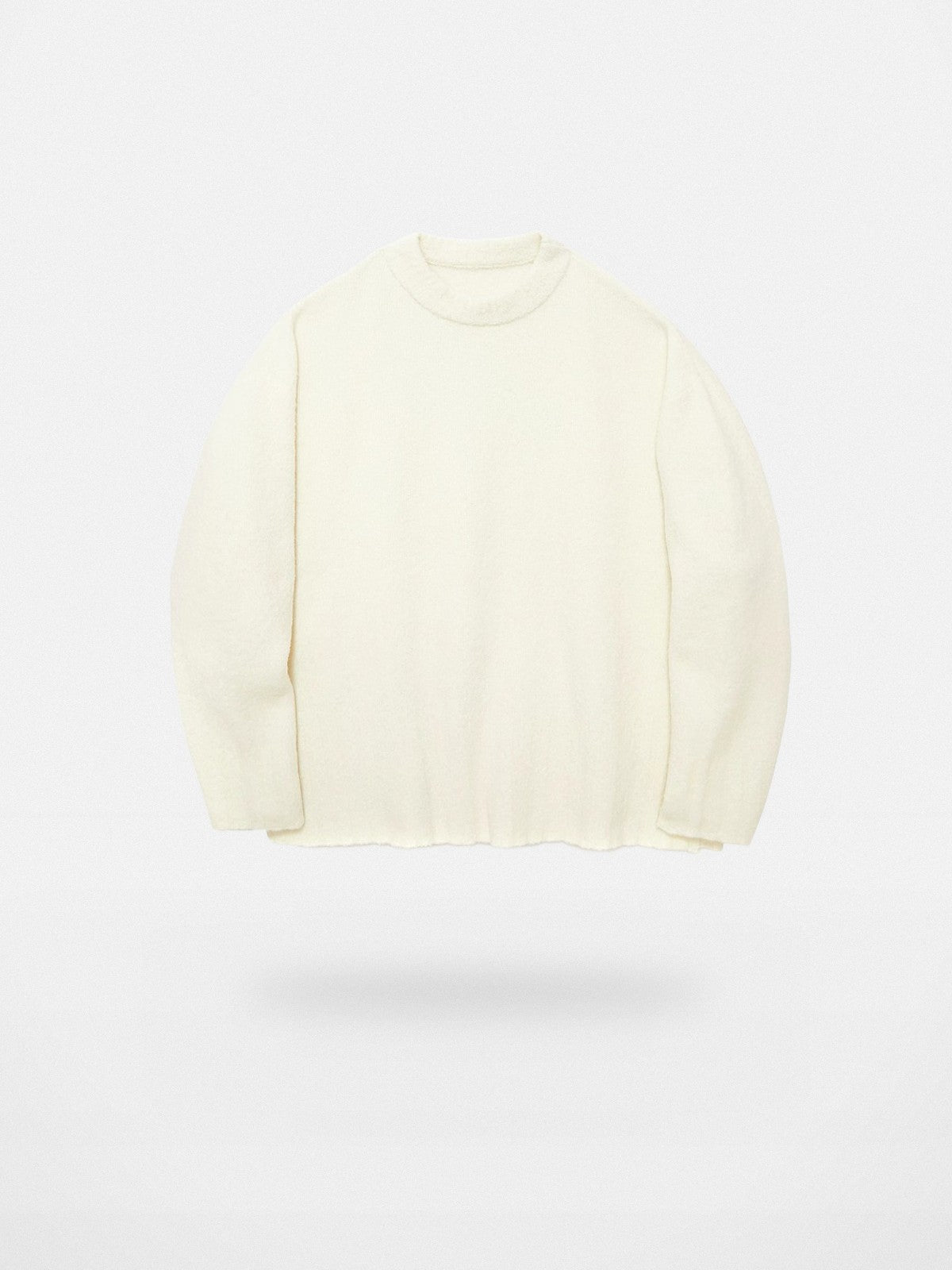 NANS Heavyweight Boucl Wool Sweater in White