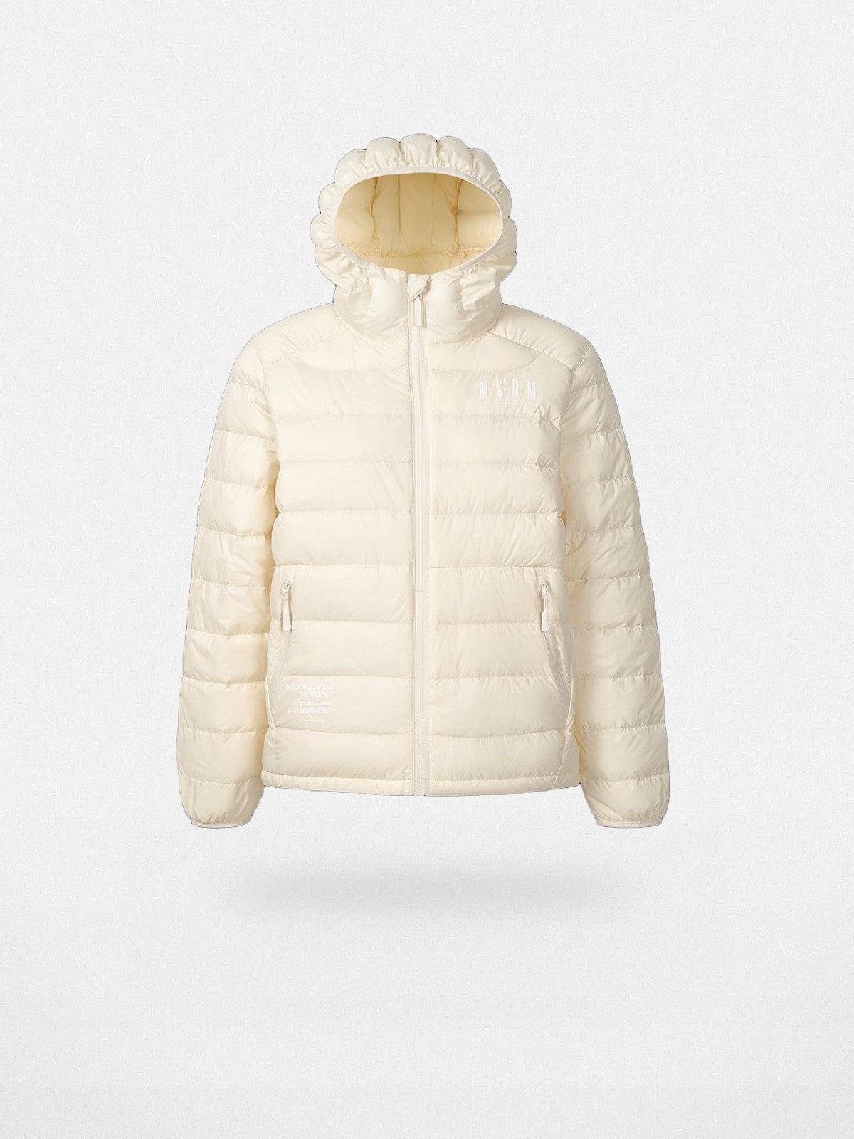 MEDM Waterproof Goose Down Hooded Puffer in White
