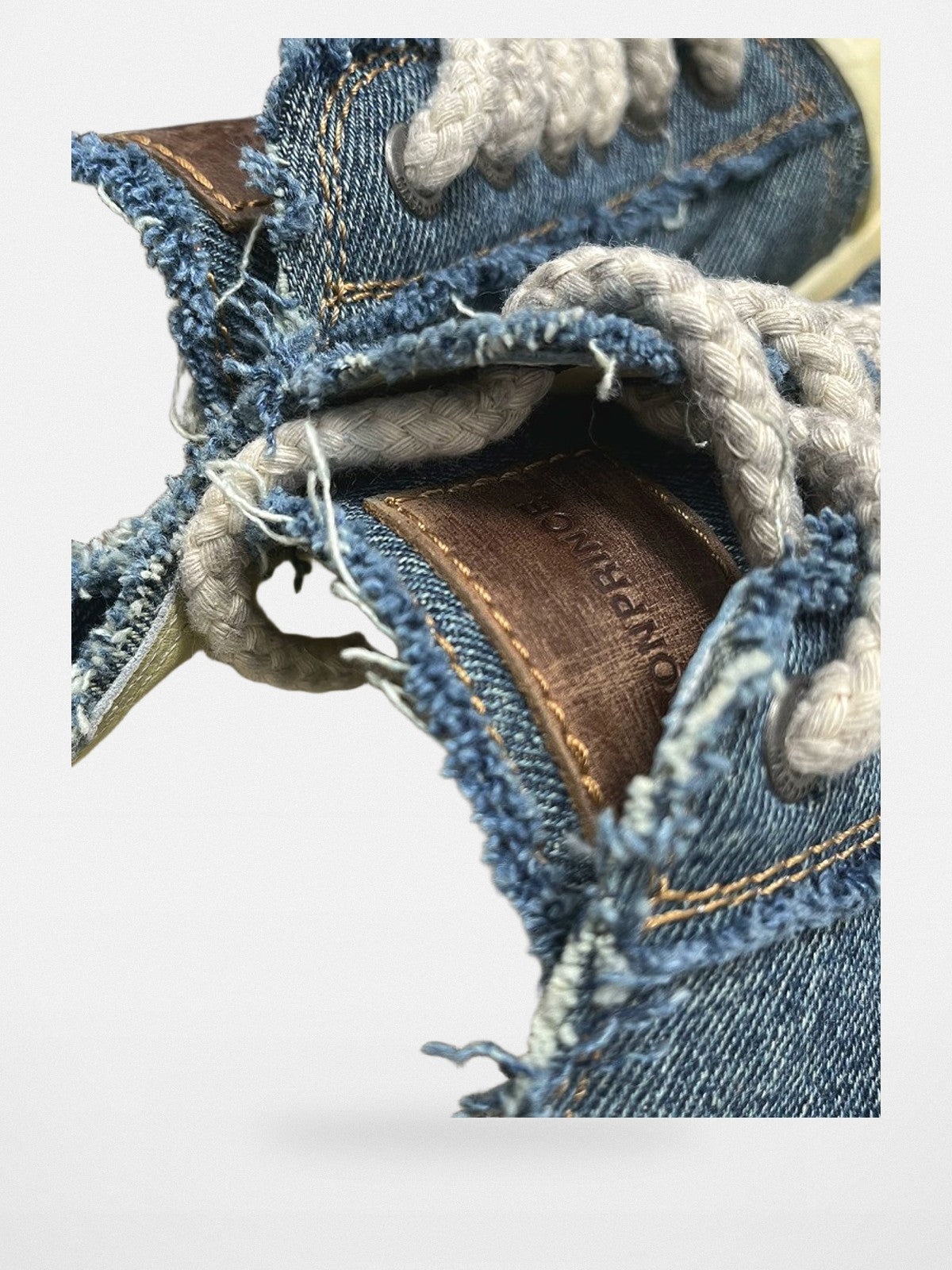 MASONPRINCE Distressed Canvas Platform Sneakers in Black #color_black