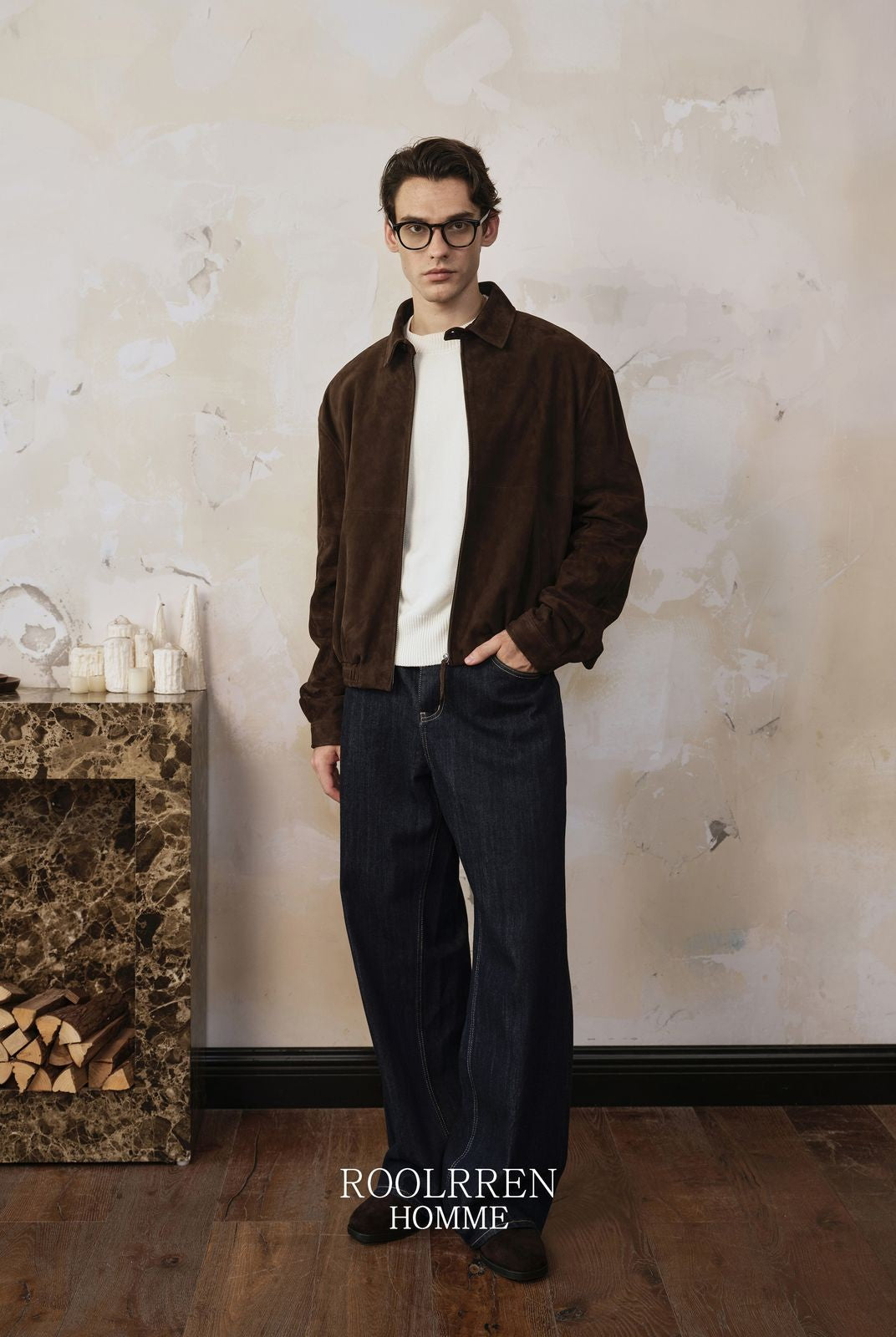 Roolrren Homme Wool Lined Ethiopian Sheepskin Jacket in Brown - Lifestyle