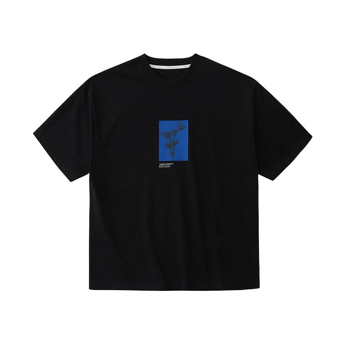 NANS Silent Growth Floral Print T Shirt in Black