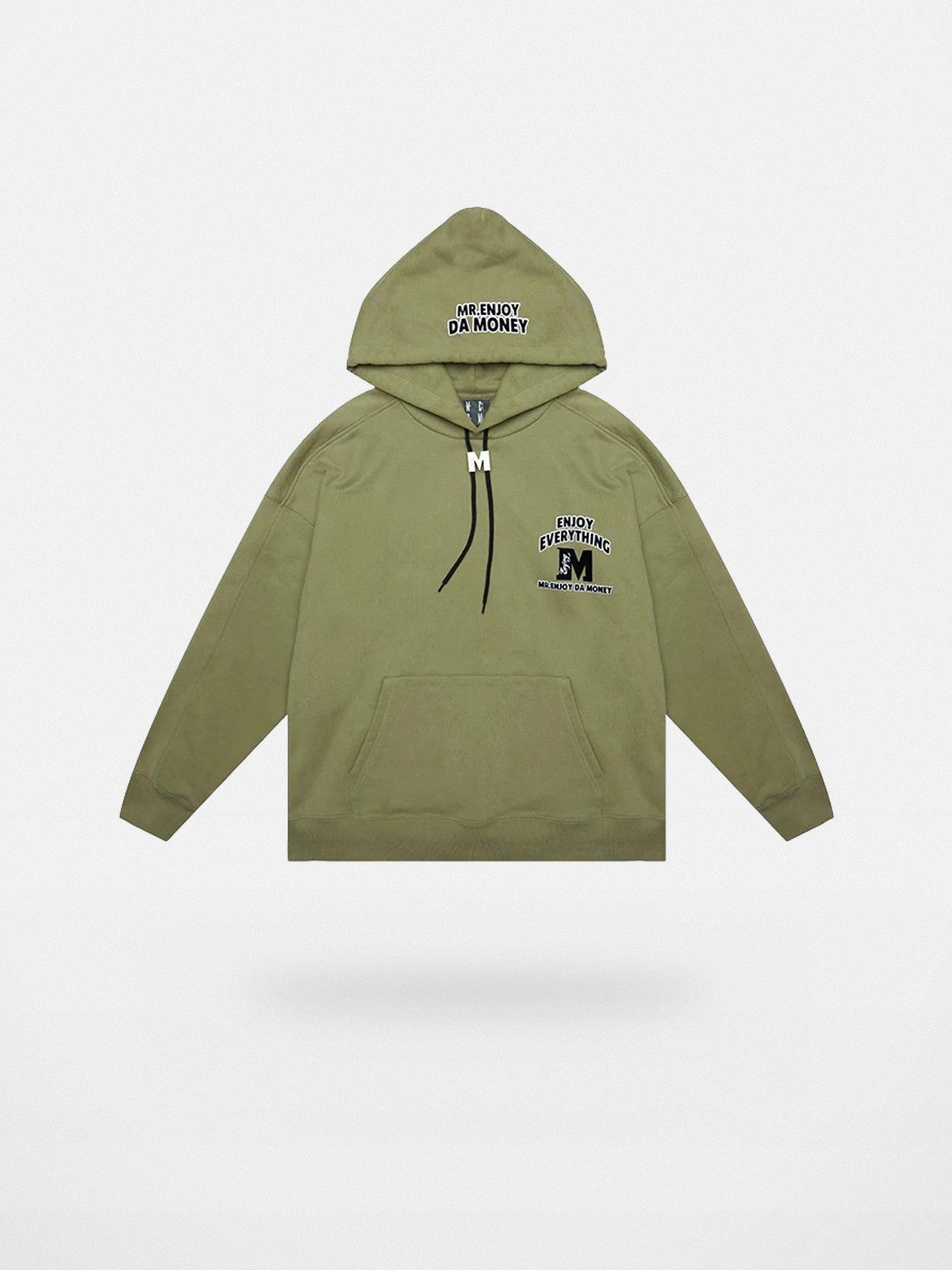 MEDM M Buckle Graphic Hoodie in Olive