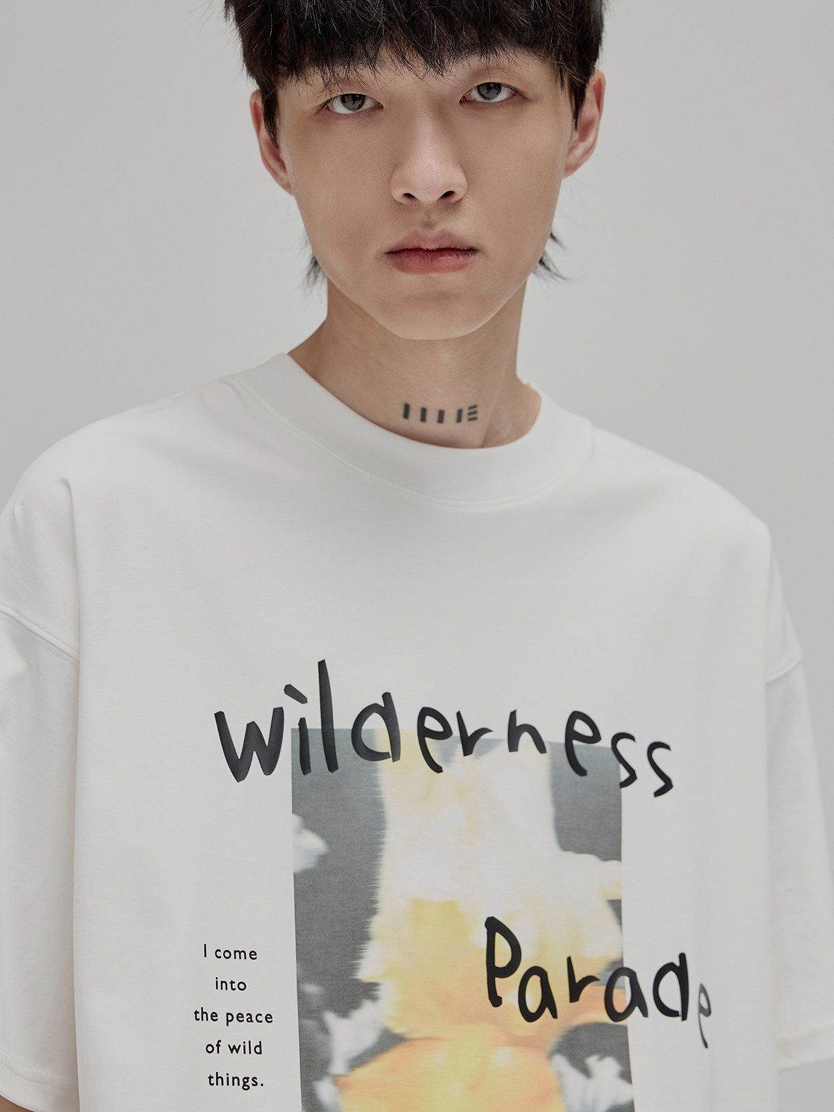 NANS Wilderness Parade Mercerized Tee in Black - On Model