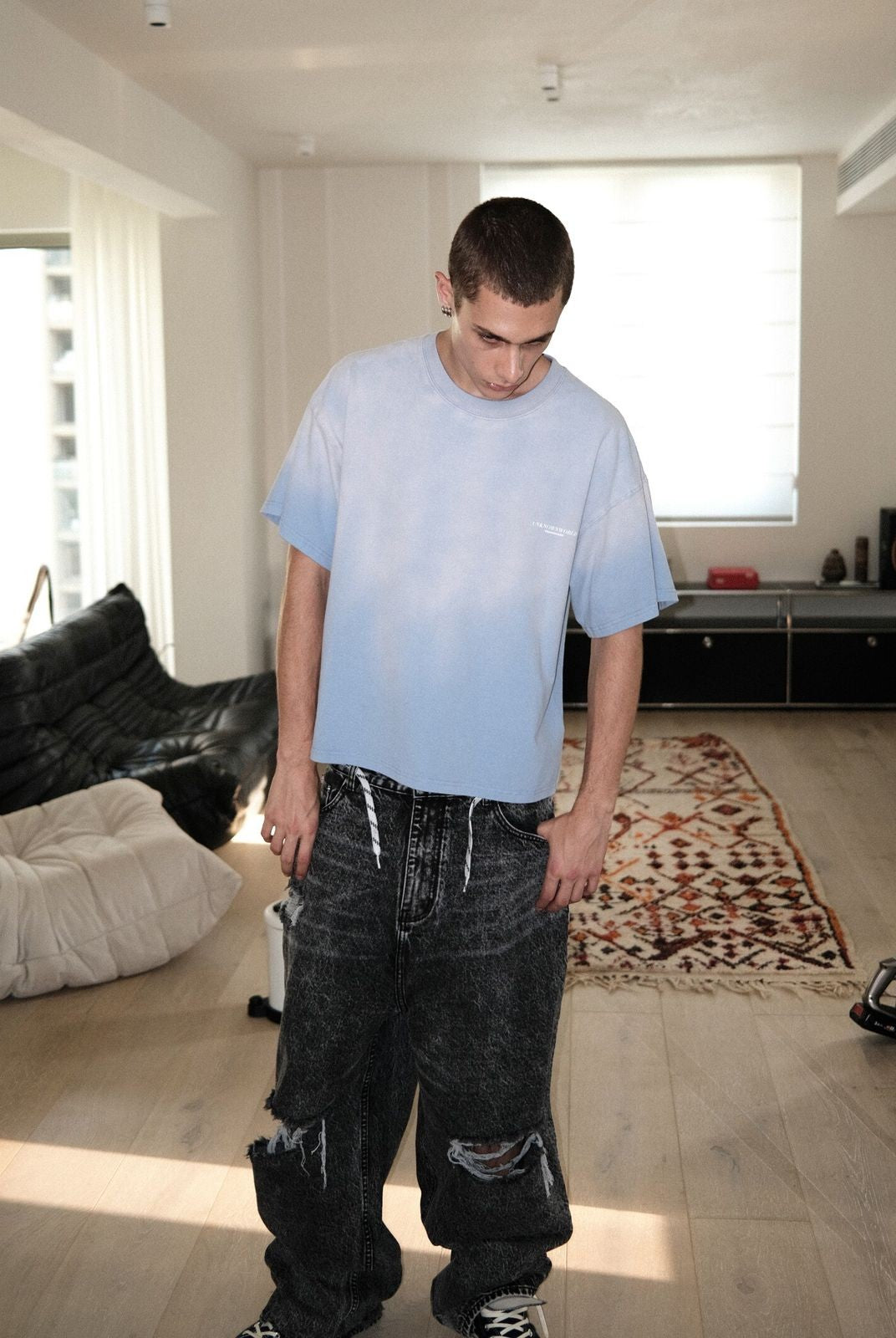 UNKNOWNWORLD Small Logo Cotton T Shirt in White