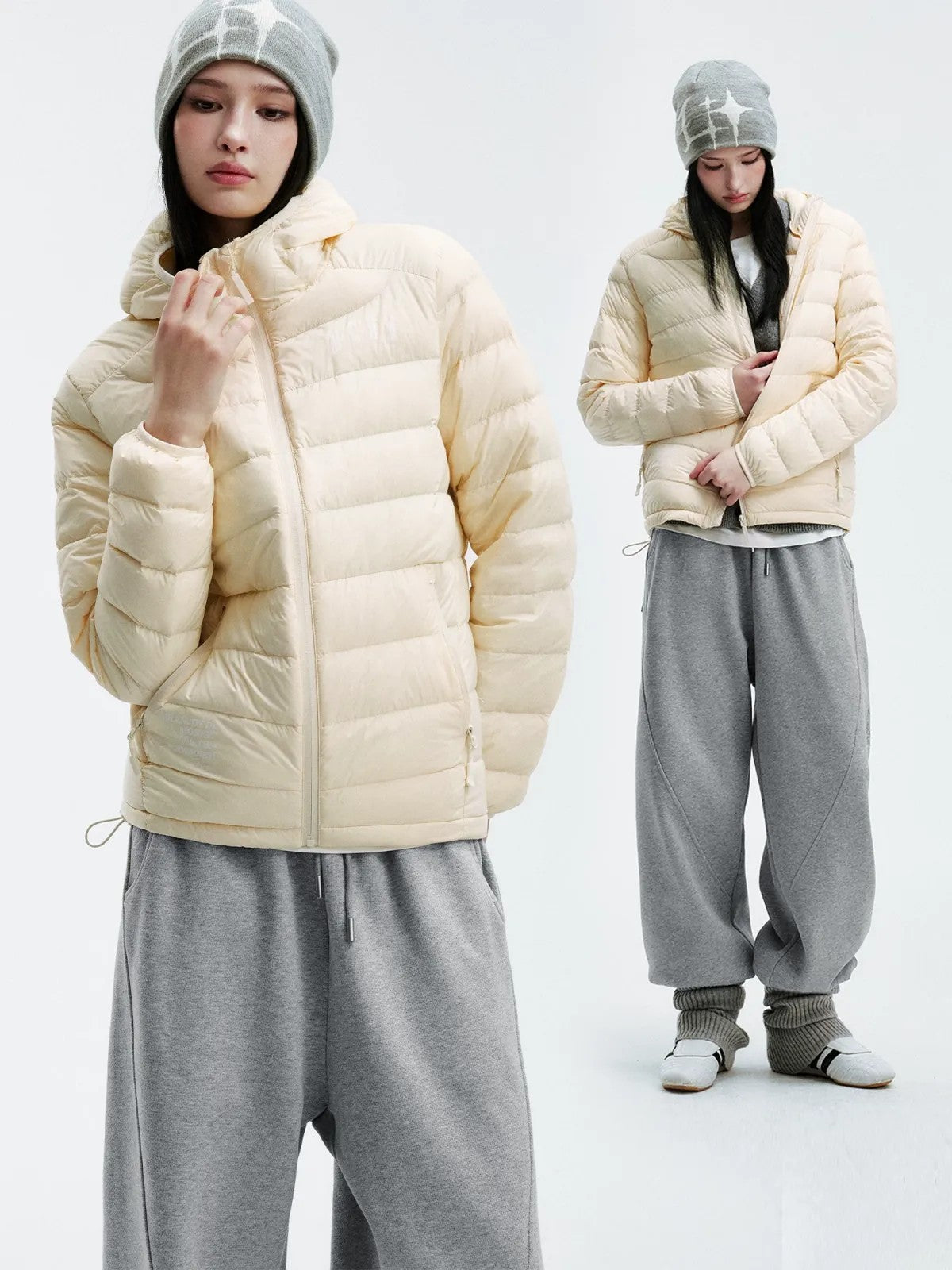 MEDM Waterproof Goose Down Hooded Puffer in White