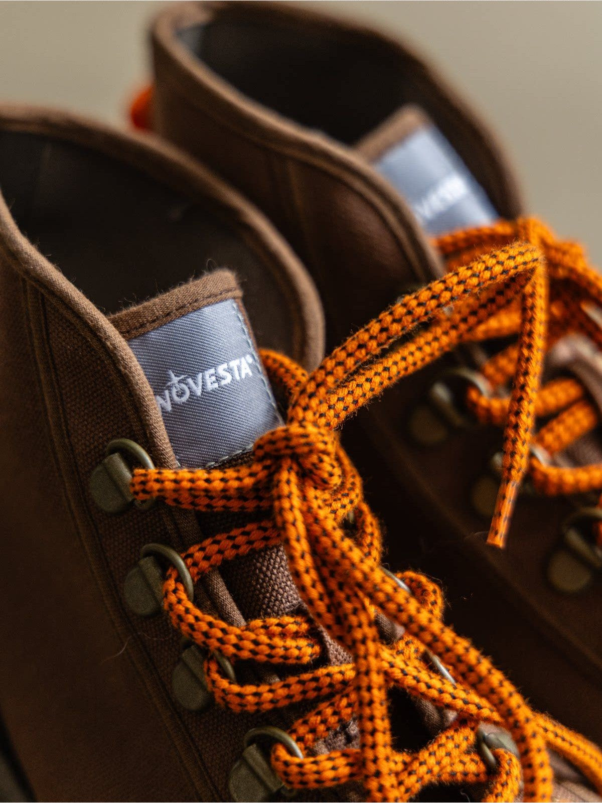 Soda Vulcanized Canvas Hiker Sneakers in Brown - Detail