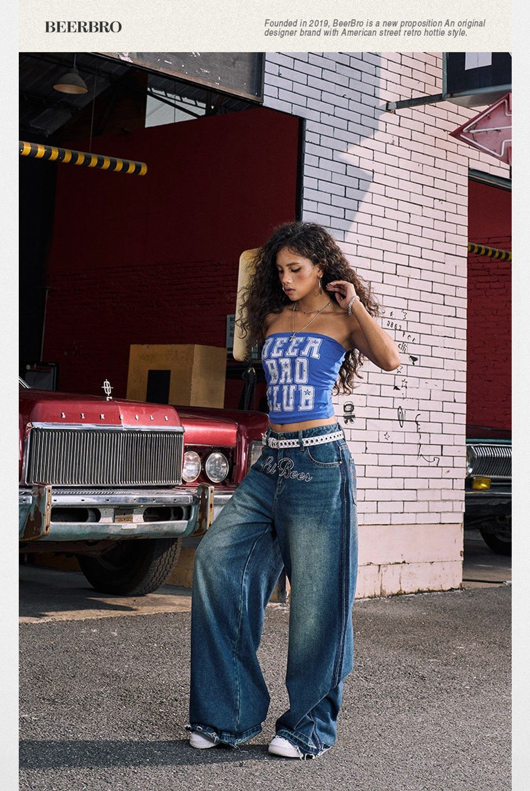 BeerBro Varsity Print Padded Tube Top in White