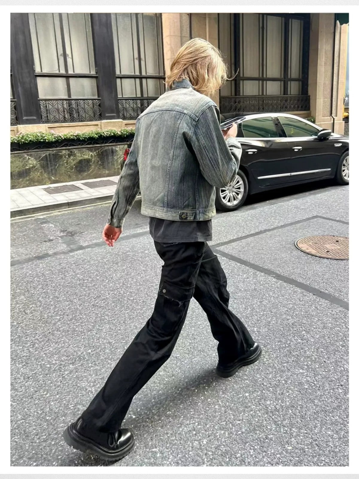 VLABMADE Distressed Paratrooper Cargo Pants in Black