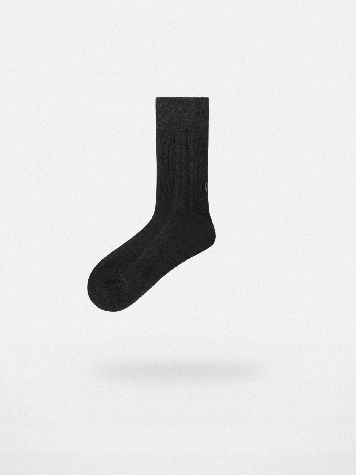 Simple Project Irregular Ribbed Crew Socks in Charcoal