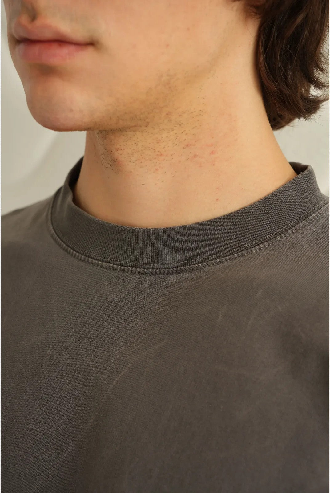 Retro 21 Tubular Knit Brushed Cotton T Shirt in Black