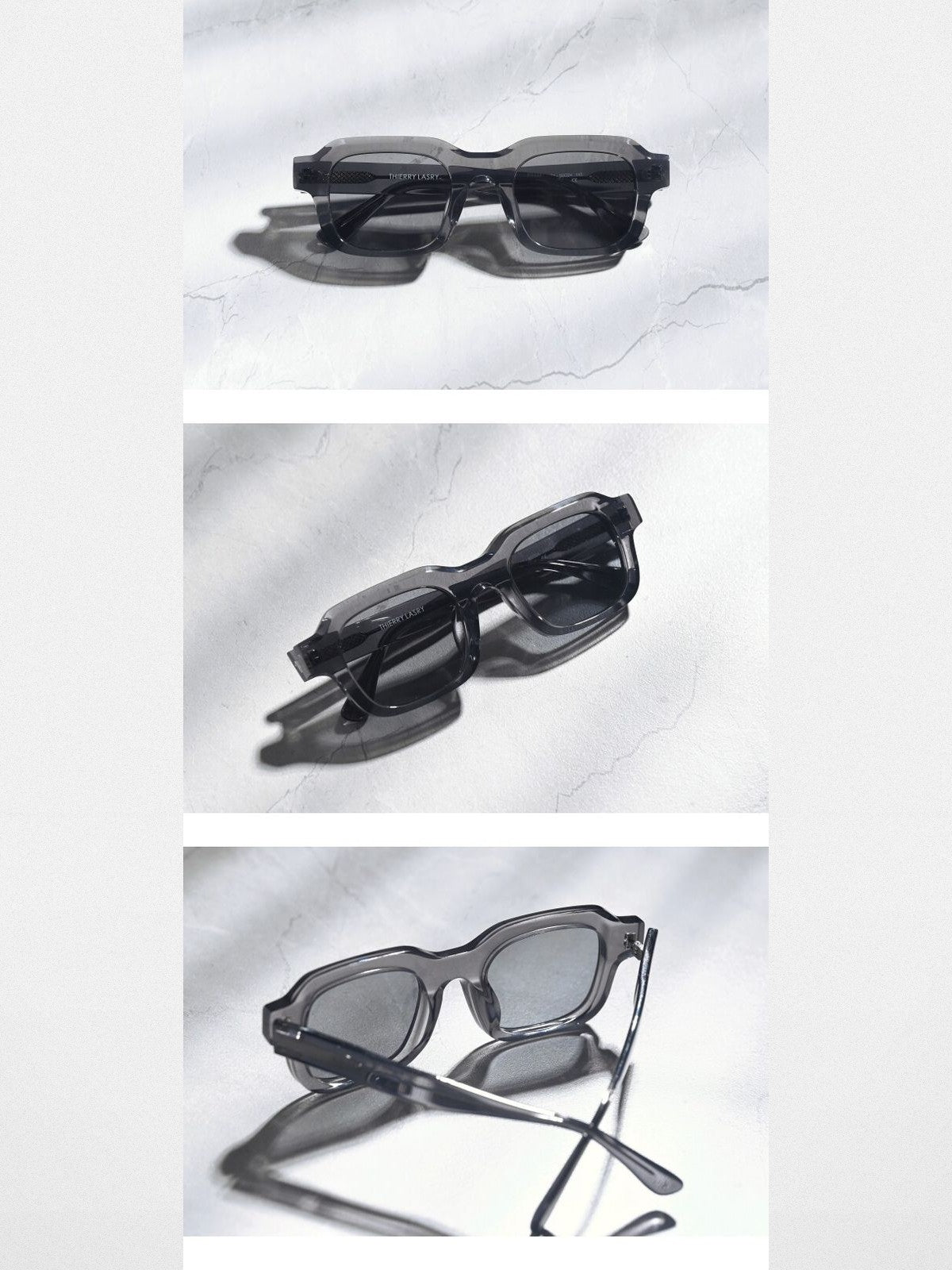FUTURE UPDATE Retro Acetate Sunglasses in Gray