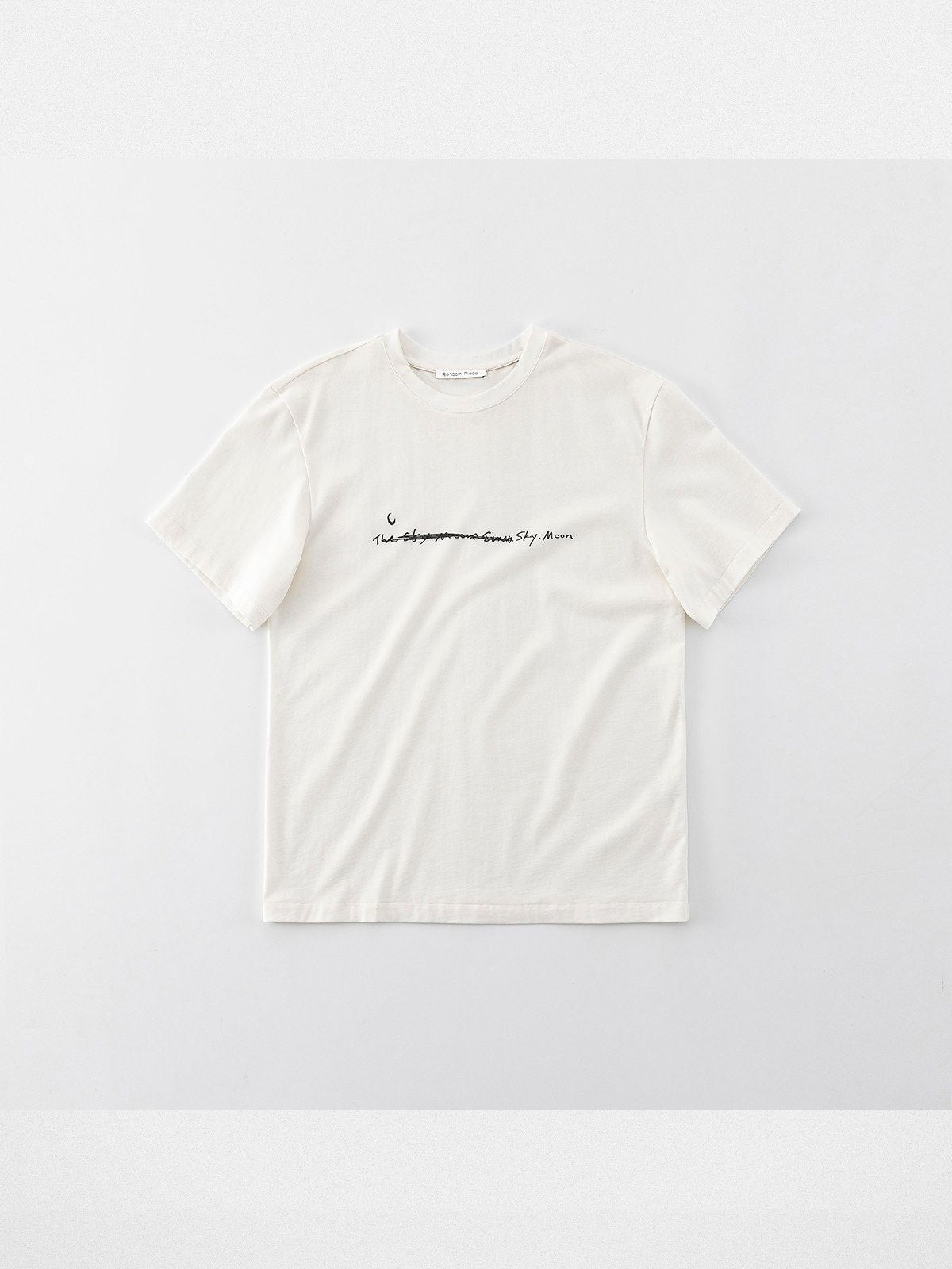 RandomPiece Letter Print Cotton T Shirt in White
