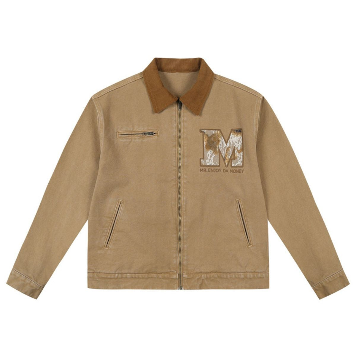 MEDM Lace Appliqu Detroit Jacket in Beige