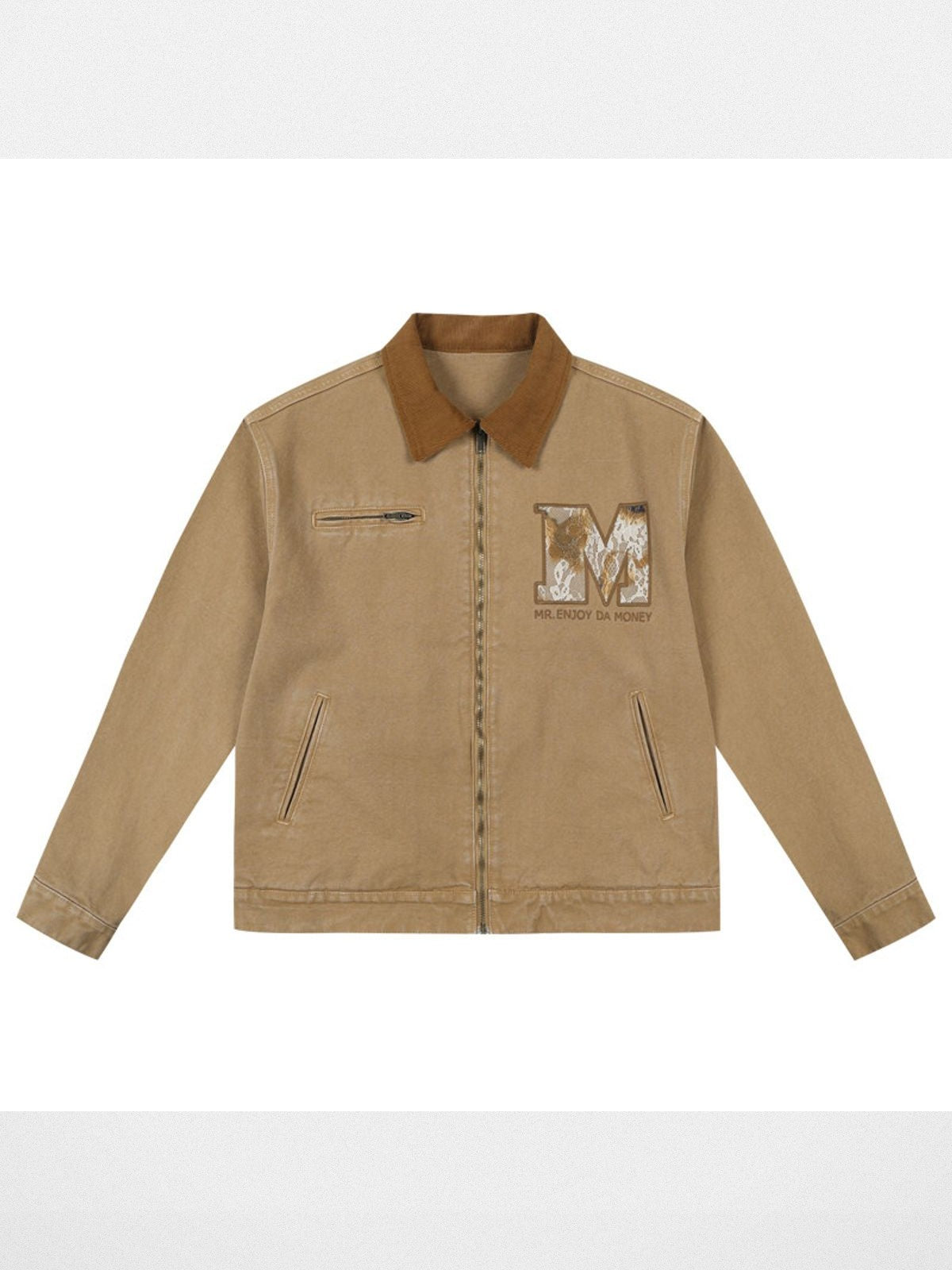 MEDM Lace Appliqu Detroit Jacket in Beige